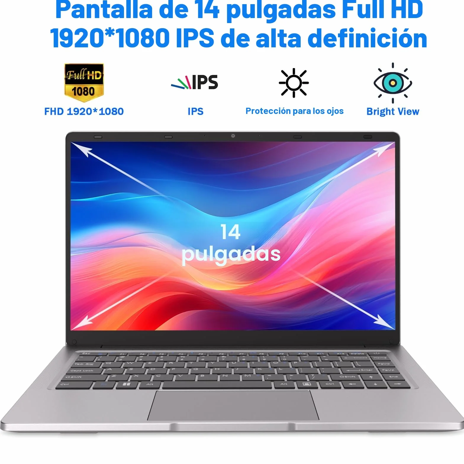 PINSTONE Laptop Celeron N4000 - Ordenador Portátil de 14 Pulgadas, 6 GB RAM 128 GB SSD, PC Portátil Compatible con 2,4 G/5 G WiFi, Bluetooth, Computer Portátil de Larga Duración de la Batería.