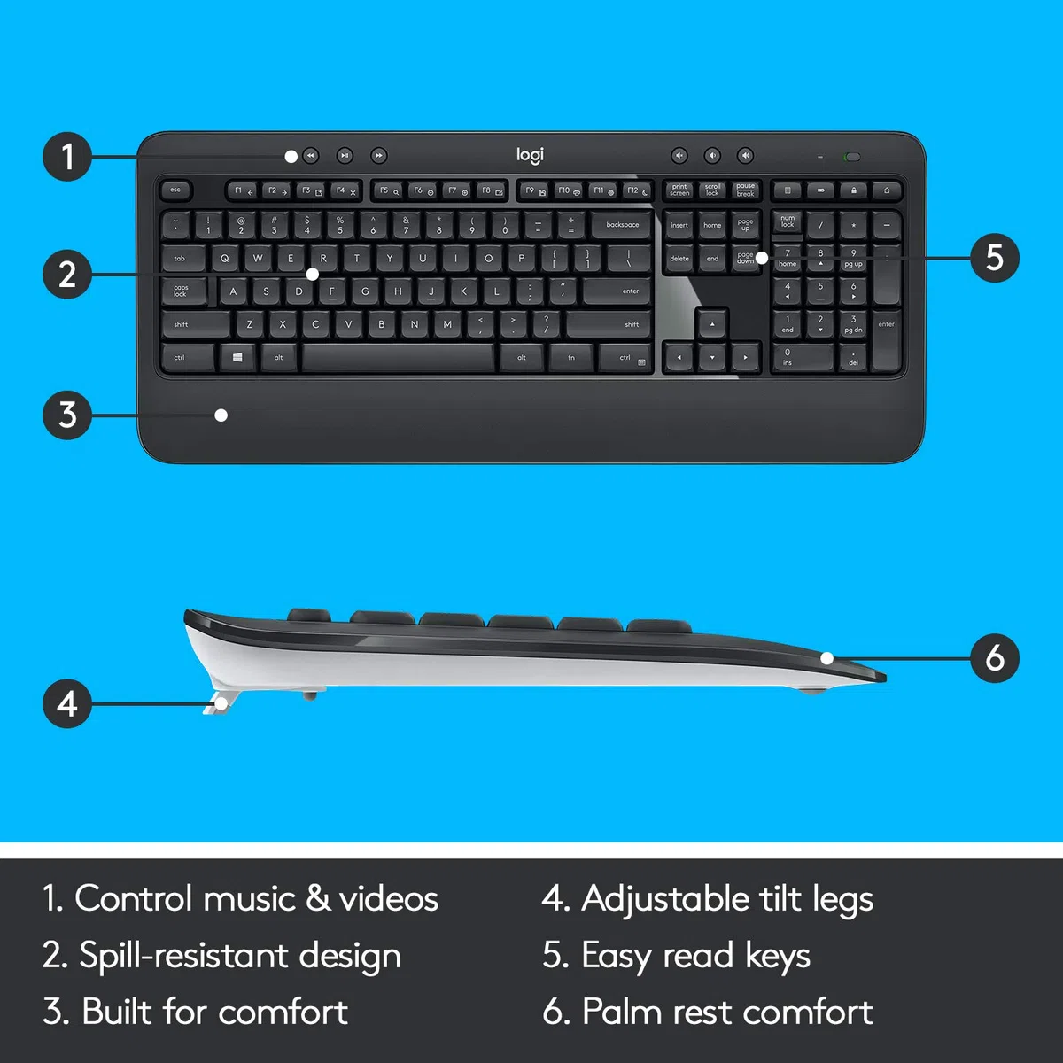 Logitech MK540 avanzado teclado y ratón inalámbricos COMBO - PAN QWERTY