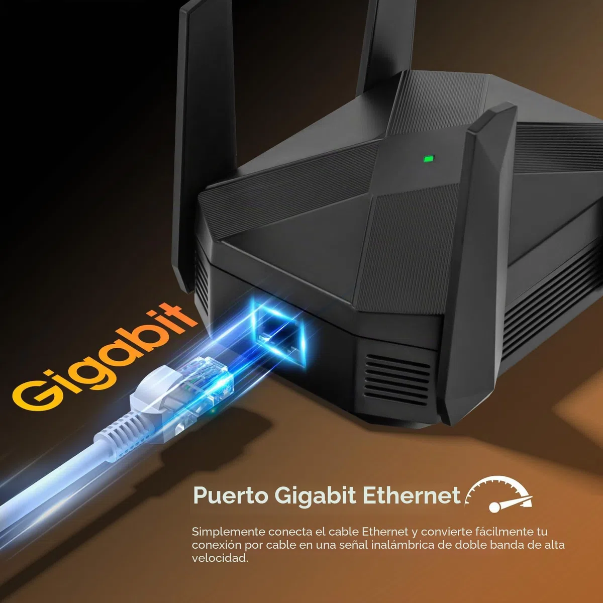 Repetidor WiFi 6 Largo Alcance 3000M, Doble Banda 5GHz/2.4GHz, Puerto Ethernet Gigabit, Cubre 1115m²