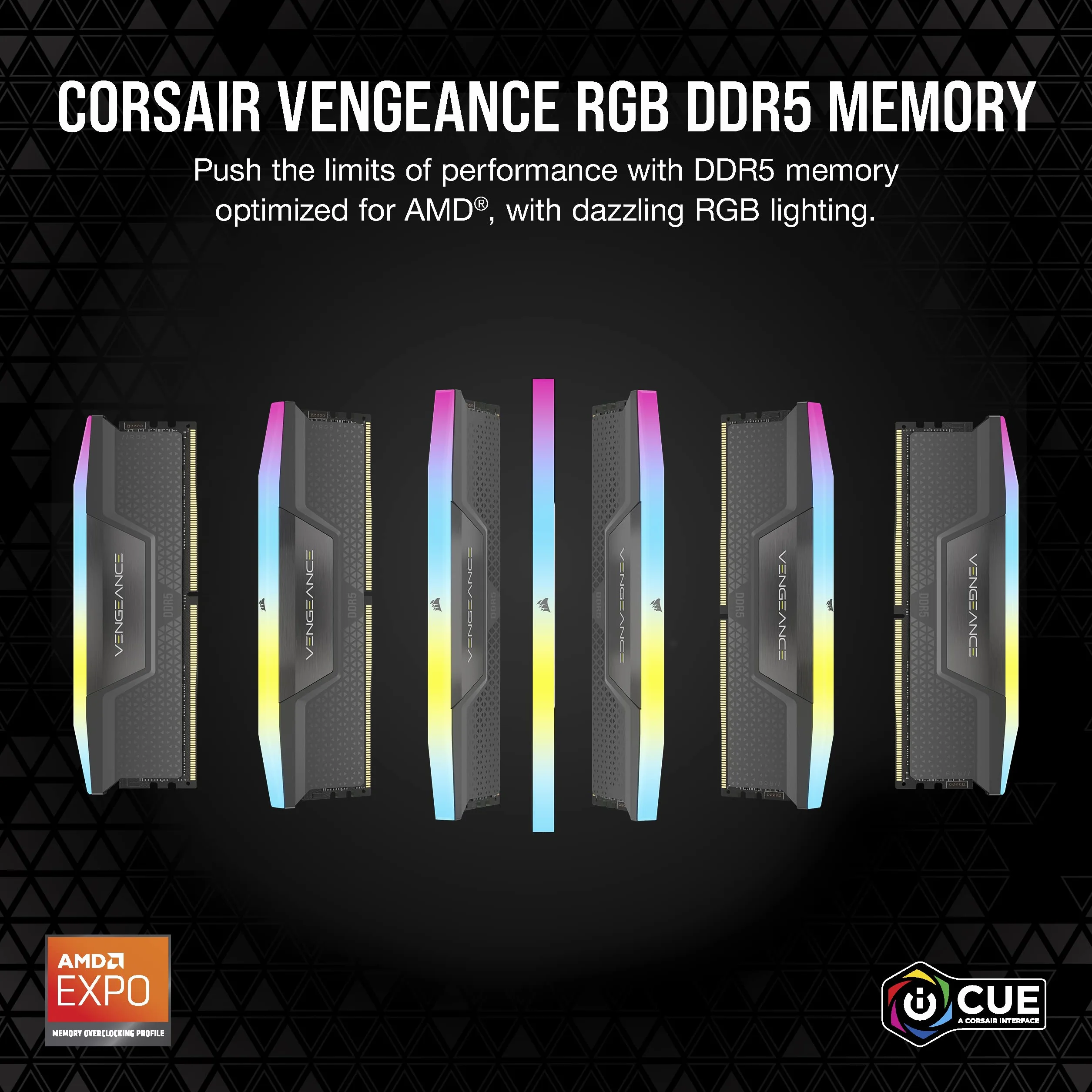 CORSAIR Vengeance RGB DDR5 RAM 64GB (2x32GB) hasta 6000MHz CL40 AMD Expo Intel XMP 3.0 Memoria de Ordenador de Sobremesa – Gris (CMH64GX5M2B6000Z40)