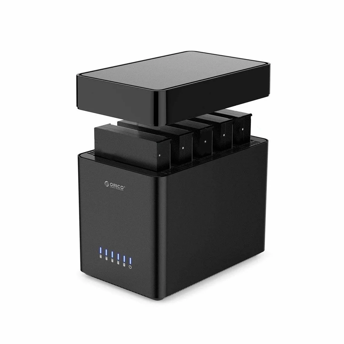 ORICO Docking Station 5 Bahias USB 3.0 Carcasa magnética de Disco Duro de 3,5" para el Disco Duro Externo SATA SATA3.0 5x18TB con Adaptador 12V6.5A Compatible con Windows/Mac