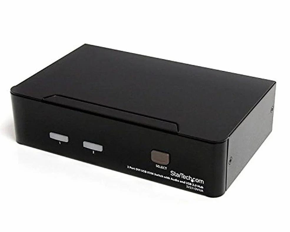StarTech.com Conmutador Switch KVM - 2 puertos - USB 2.0 - Audio y Video DVI - 3x DVI-D Hembra - 4x USB A Hembra - 6x Mini Jack Hembra