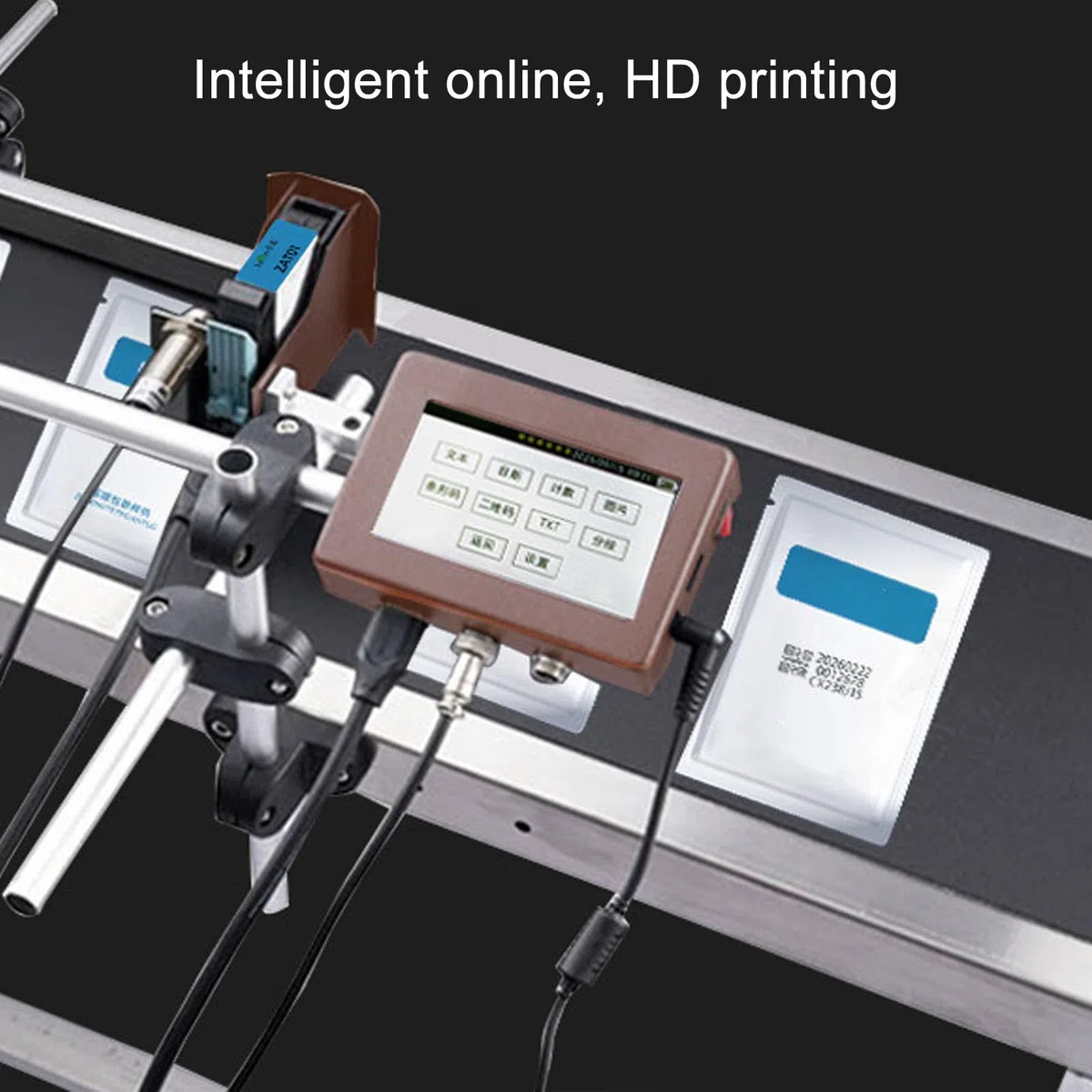 Impresora de Inyección de Tinta Industrial en Línea con Pantalla Táctil y Cartucho - Amplia Aplicación - Imprimible en Varios Materiales - Pantalla HD - Introducción a Datos