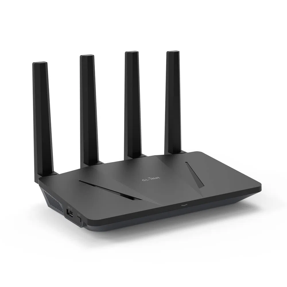 GL.iNet GL-AX1800(Flint) WiFi 6 Router - Dual Band Gigabit Wireless Internet Router | 5 Puertos Ethernet 1G | Up to 120 Dispositivos | Amazing OpenVpn&Wireguard Speed | WPA3 Security | MU-MIMO |
