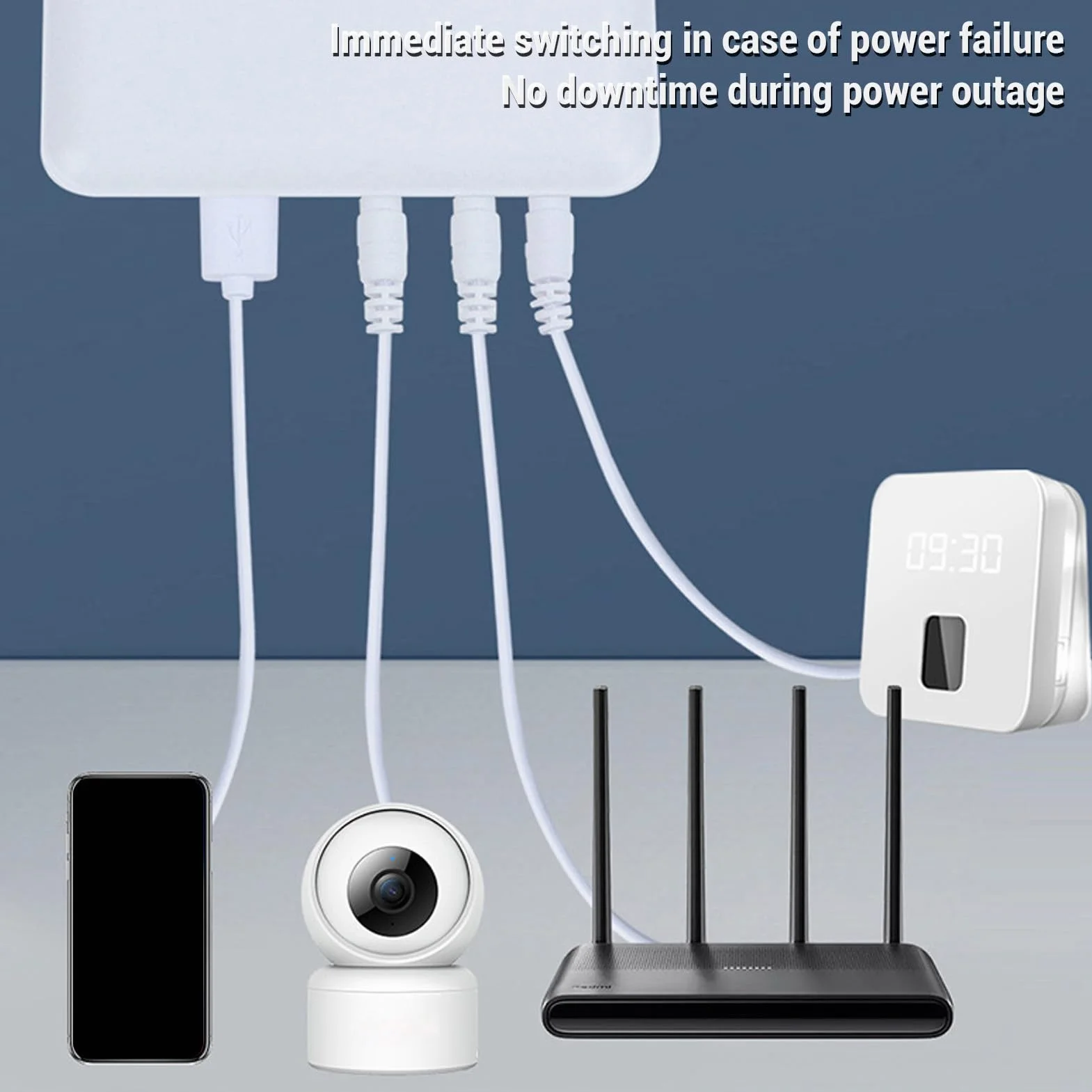 Mini UPS 6000 MAh de Gran Capacidad Router de Potencia Estable Fuente de Alimentación Ininterrumpida 5V 9V 12V Salida para WiFi, Módem, Enrutador (Enchufe de la UE)