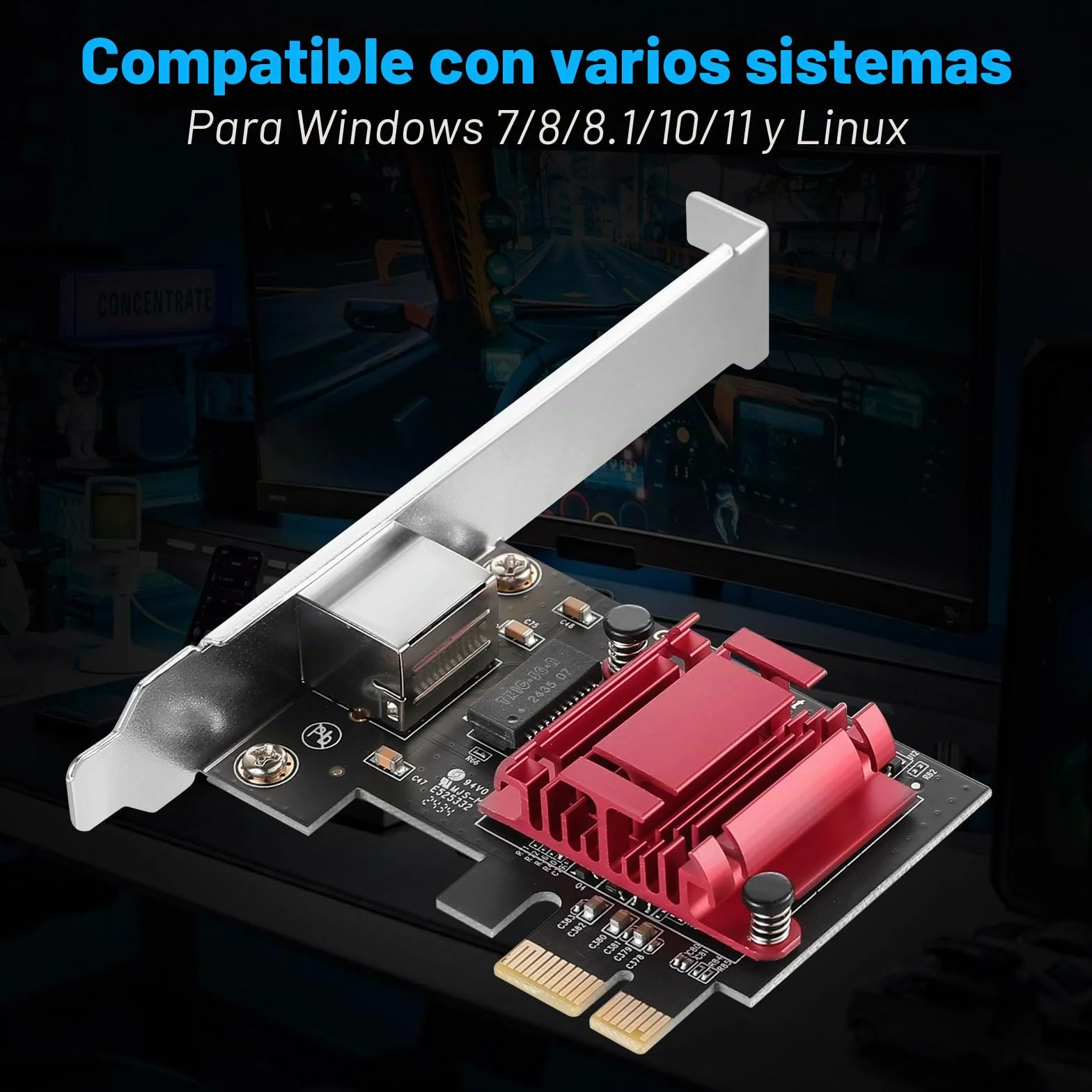 Adaptador de red PCIe 5G RTL8126 5000/2500/1000/100Mbps PCI Express 3.1 Gigabit Ethernet tarjeta RJ45 controlador LAN compatible con PXE para Windows/Linux con perfil bajo