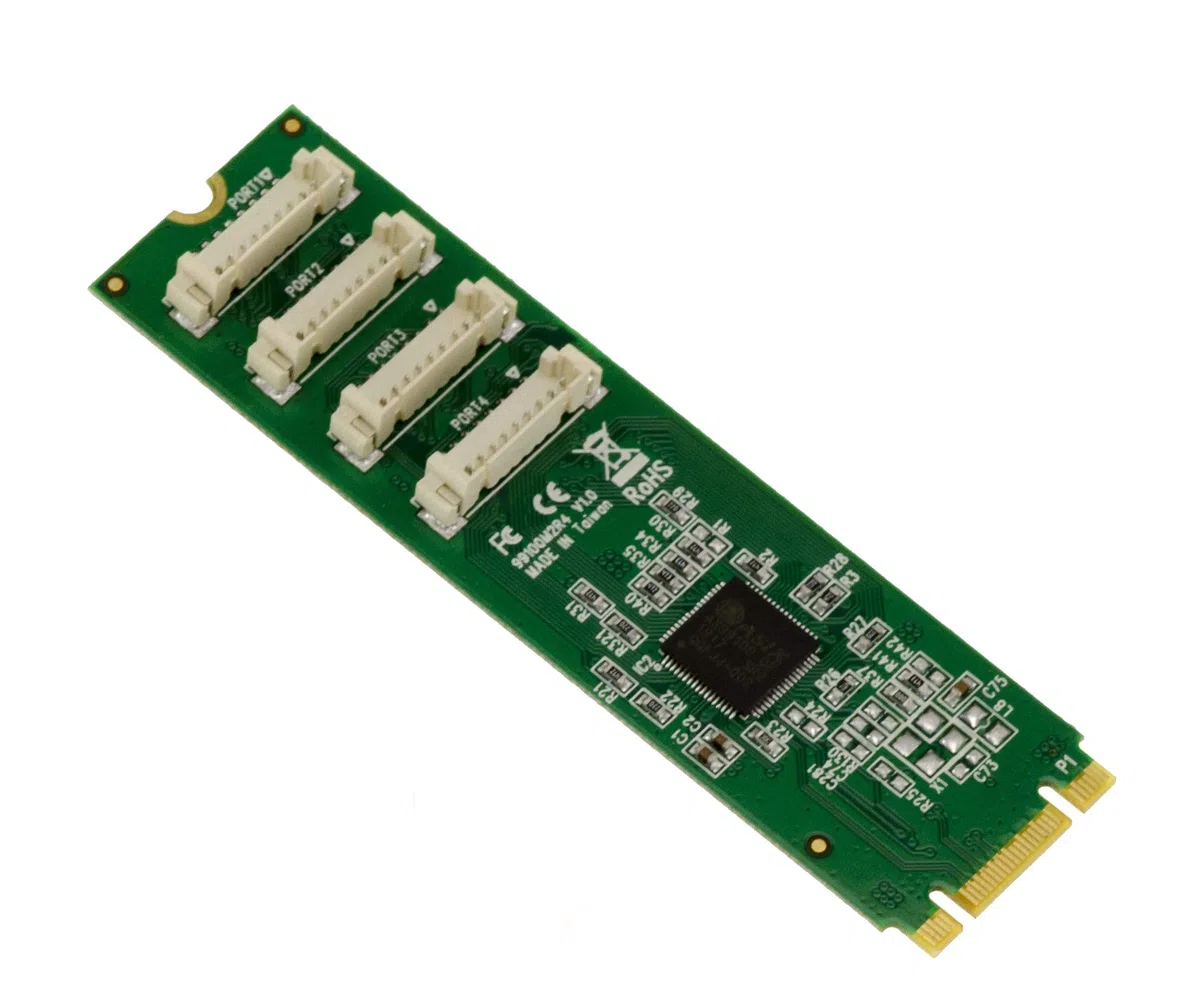 KALEA-INFORMATIQUE Tarjeta controladora M.2 NGFF PCIe M Key B+M Key 4 Puerto COM RS232 DB9 UART ASIX AX99100