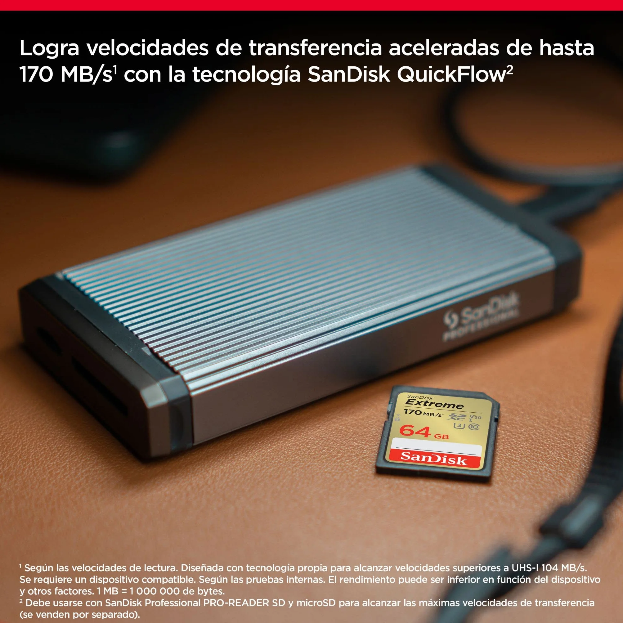 SanDisk Extreme SDXC Tarjeta SD 64 GB (SD Card UHS-I, V30, hasta 170 MB/s, Software de recuperación de datos RescuePRO Deluxe, SanDisk Quicklow Technologie, 4K UHD Videos, Class 10, U3