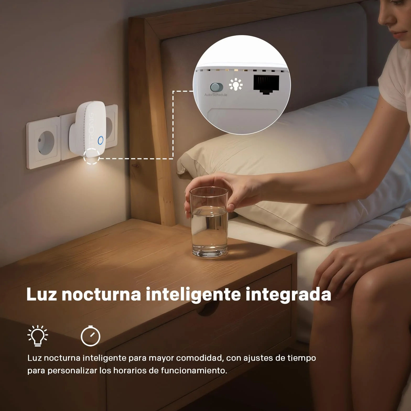 Strong Repetidor WiFi AC1200 de Pared – Amplificador señal WiFi Potente Dual Band, repetidor WiFi Largo Alcance, WiFi Extender para casa con WPS y Puerto LAN