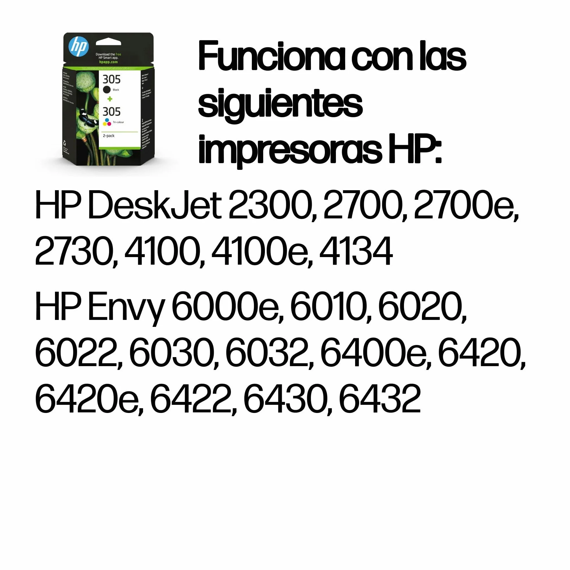 HP 305 6ZD17AE Pack de 2 Cartuchos de Tinta Negra y Tricolor Originales