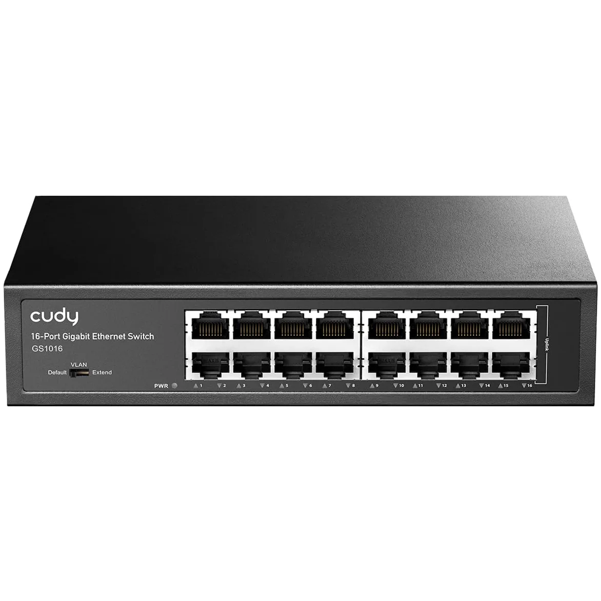 Cudy GS1016 - Unmanaged Switch Gigabit en Bastidor para Empresas (16 Puertos, detección automática, 1000 Mbps, optimización del Rendimiento, Plug and Play), Negro