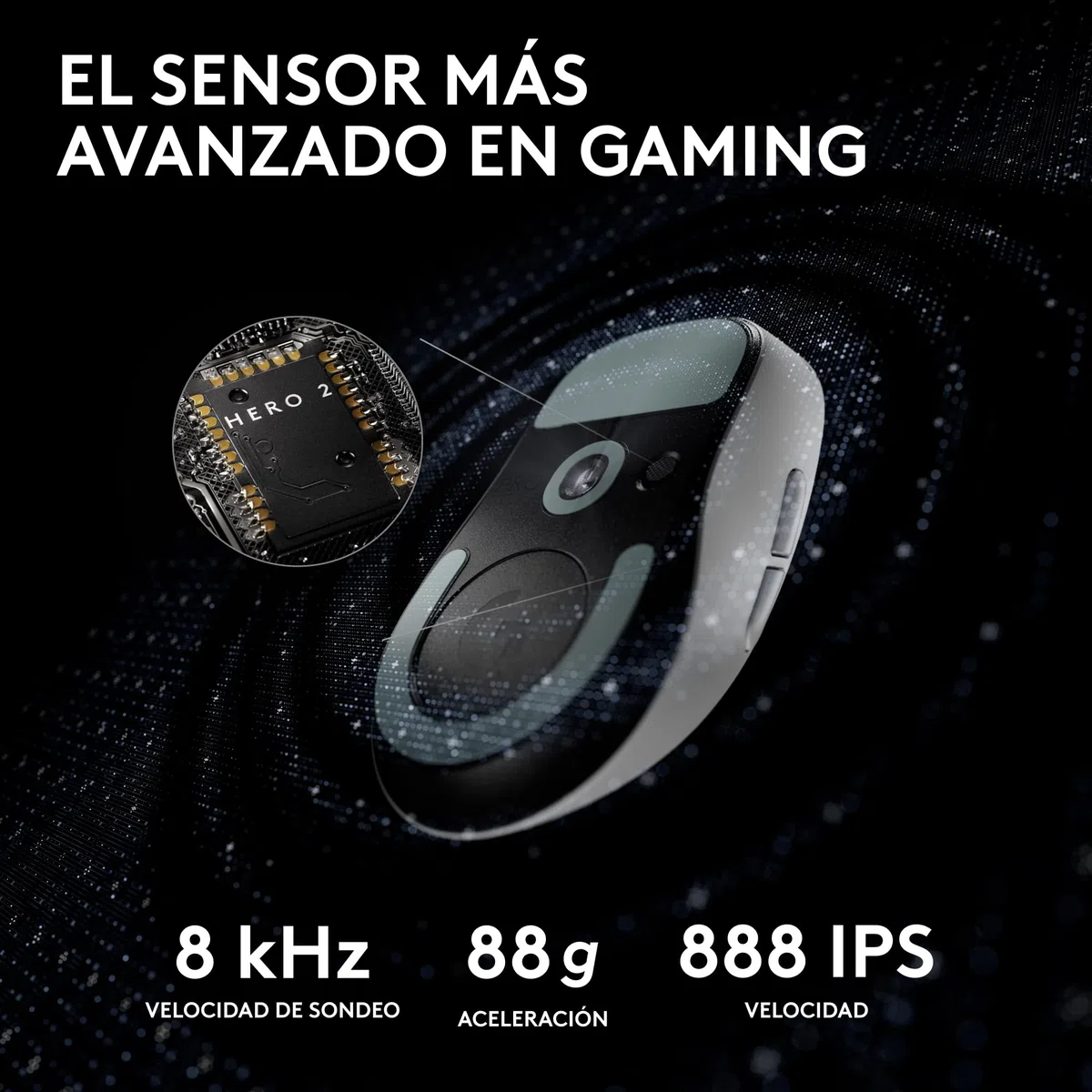 Logitech G PRO X SUPERLIGHT 2, Ratón inalámbrico para gamingratón Pro-Grade de 60 g con 5 botones programables,Europa del Este Envases,44 000 DPI,velocidad de respuesta de 8 kHz,USB-C, PC/Mac - Blanco