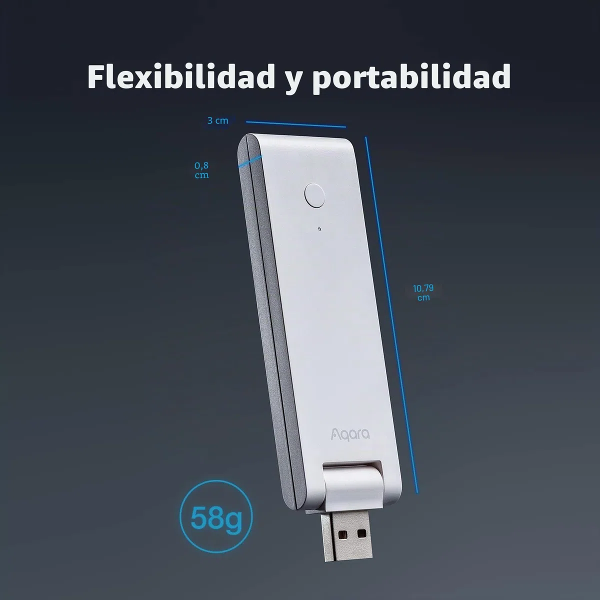 Aqara Hub de Domótica E1(Requiere Wi-Fi de 2,4 GHz), Interfaz USB-A de Alimentación, Zigbee 3.0, Repetidor WiFi(Hot Spot), Compatible con HomeKit, Alexa, Google Assistant e IFTTT