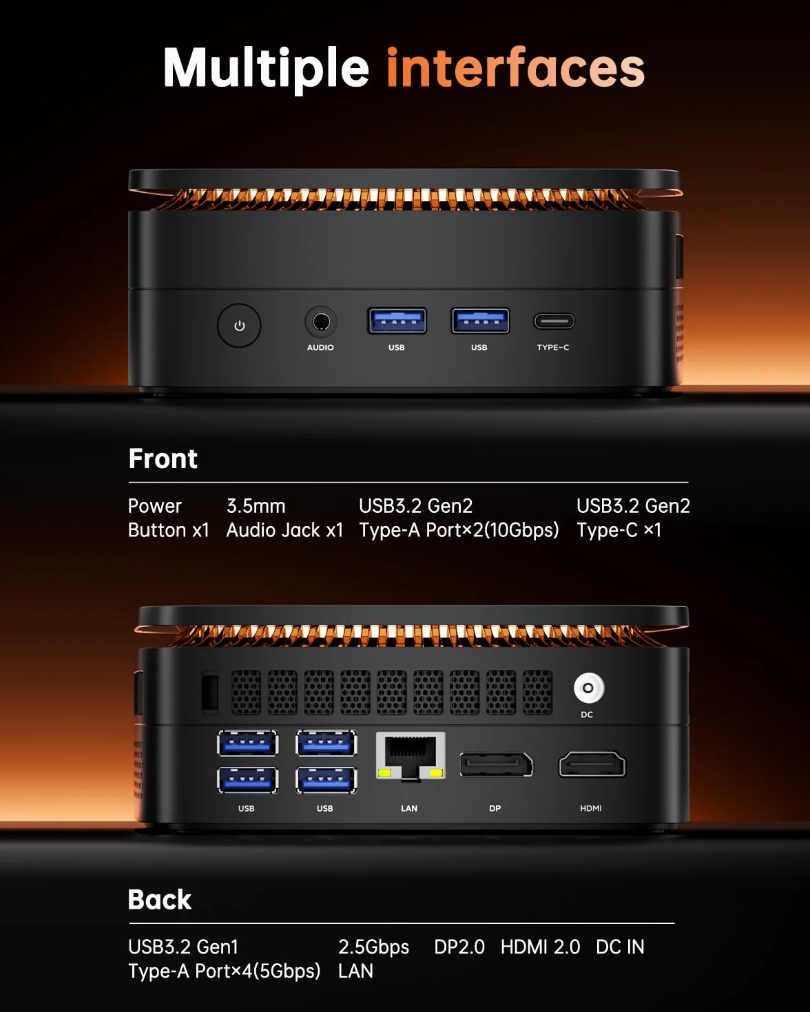 NiPoGi Hyper H1 Mini PC ΑΜD Ryzen 7 6800H(,8C/16T,hasta 4.7GHz) 32GB LPDDR5 4800MHz/1TB M.2 NVMe SSD W-11 Pro,HDMI 2.0+DP 2.0 Mini Ordenador de Sobremesa WiFi 6,BT5.2/RJ45,4K @60HZ UHD Triple Display