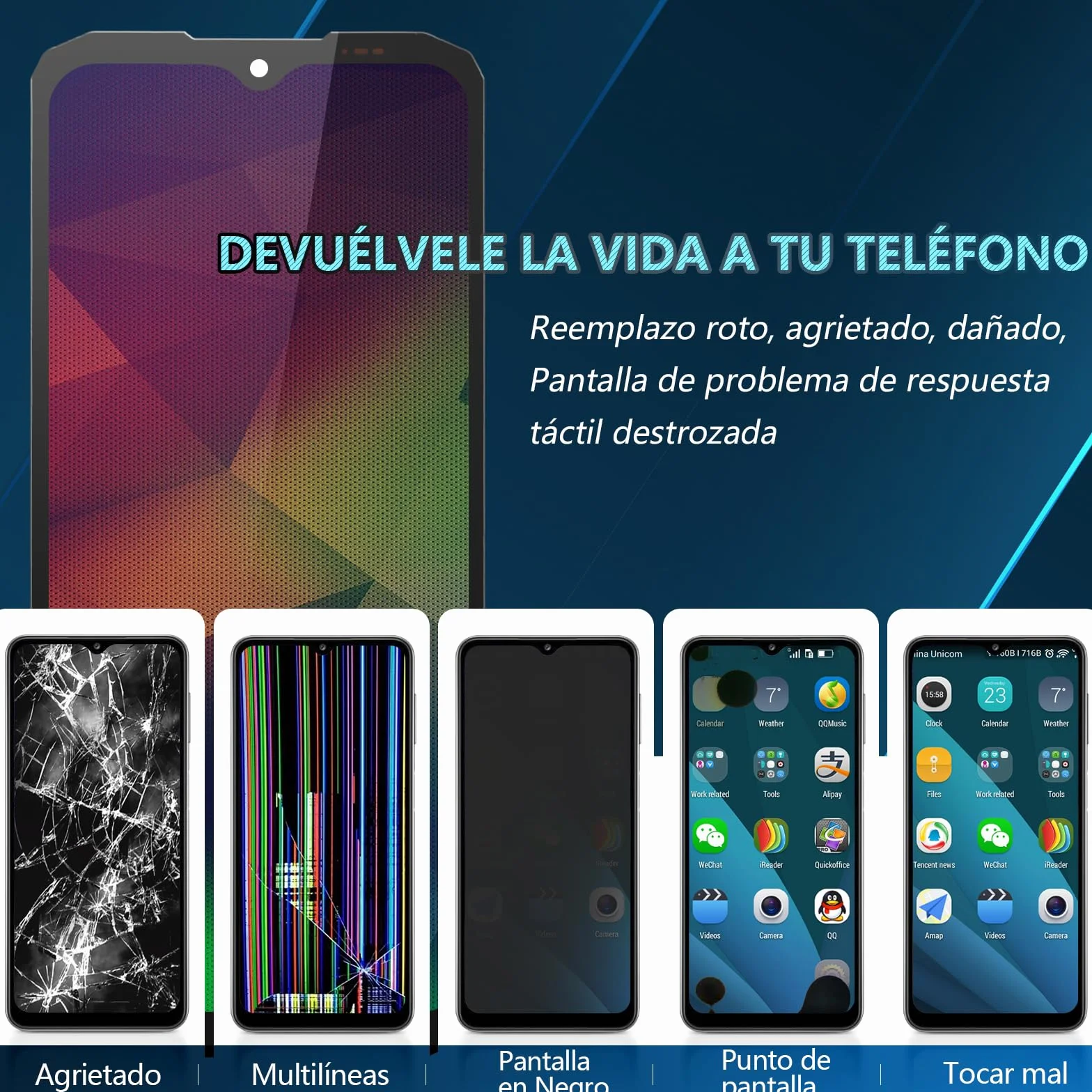 RongZy Pantalla para DOOGEE Blade 10/10 Pro Táctil LCD de Repuesto Ensamblaje Digitalizador Reemplazo para DOOGEE Blade 10 Ultra con Herramientas de Reparación(Negro)