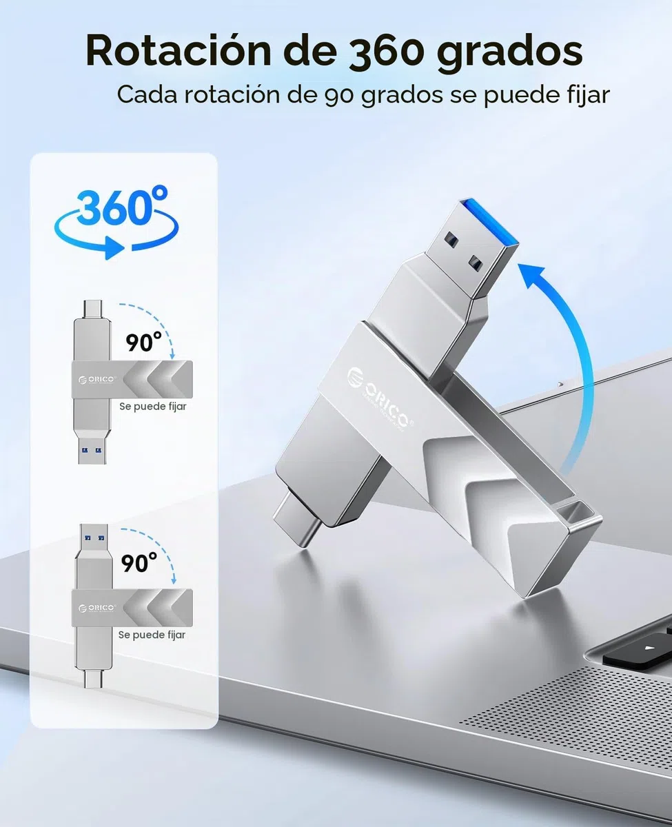 ORICO 1TB Externo SSD hasta 1050 MB/s, USB3.2 Gen2 Disco Duro Externo SSD, Unidad de Estado Sólido para iPhone 16 Serie, iPhone 15 Serie, Smartphone Tipo C, Mac y Vehículo G202