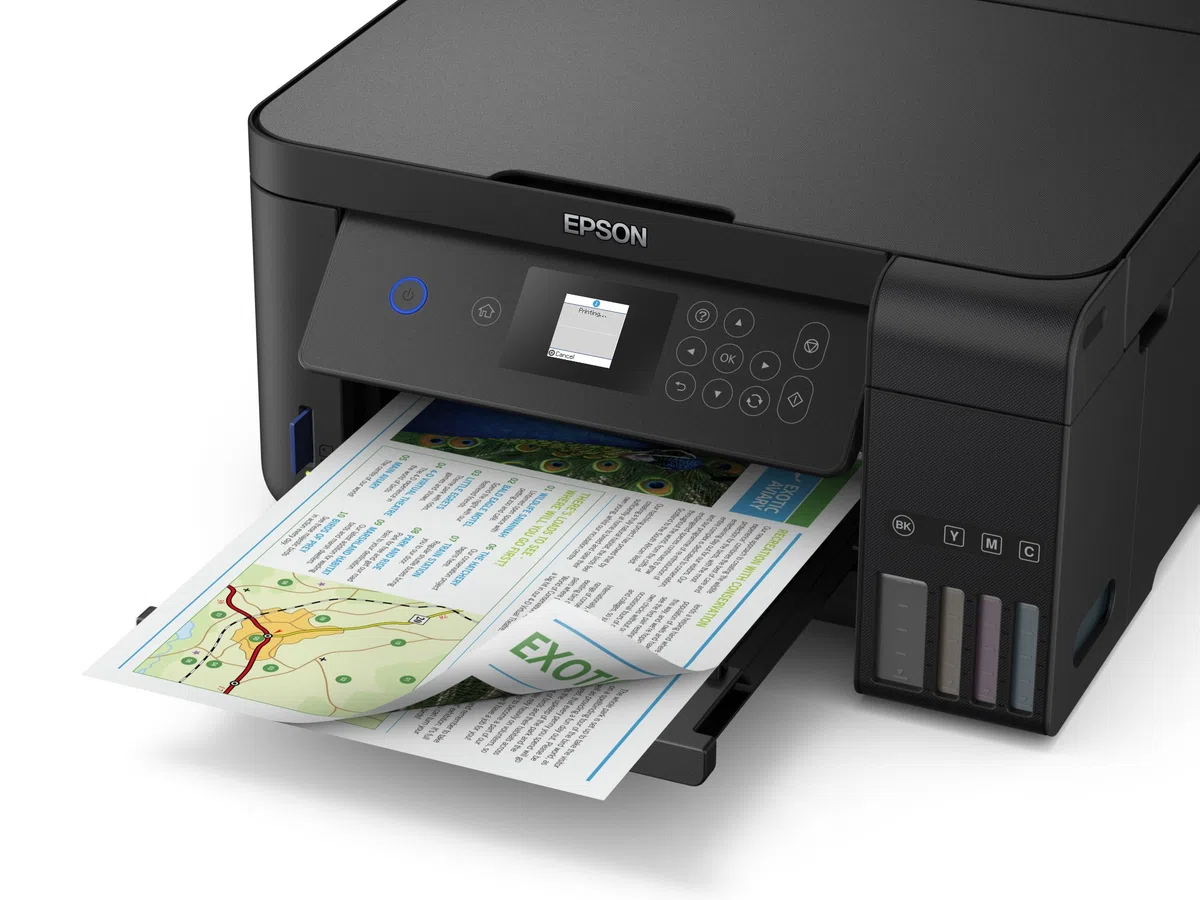 Epson EcoTank ET-2750B Impresora Wi-Fi A4 para impresión, escanear, copiar, Color Negro + Tarjeta de impresión ilimitada de 2 años