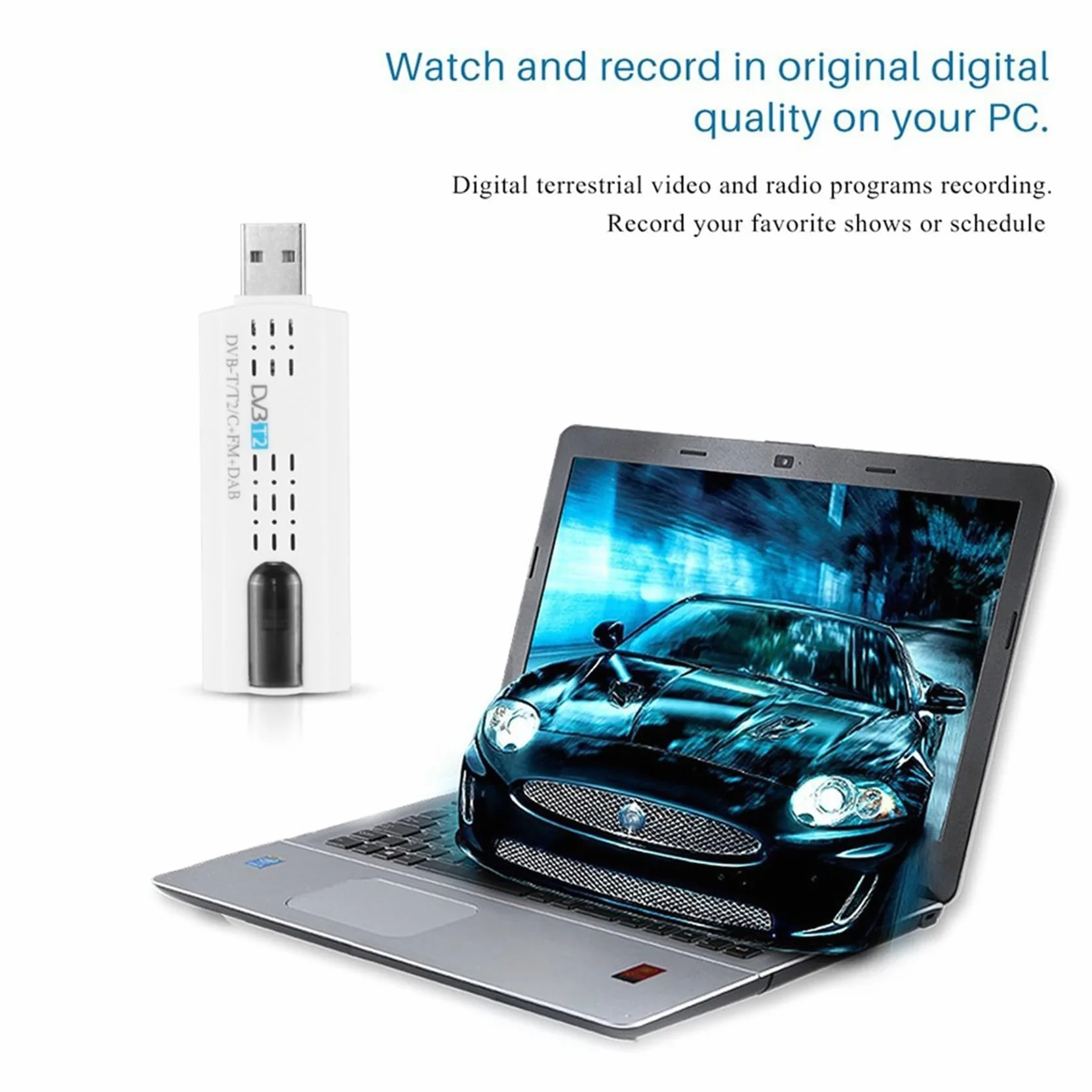 USB 2.0 digital DVB-T / T2 SDR + FM HDTV TV receptor sintonizador, 159005