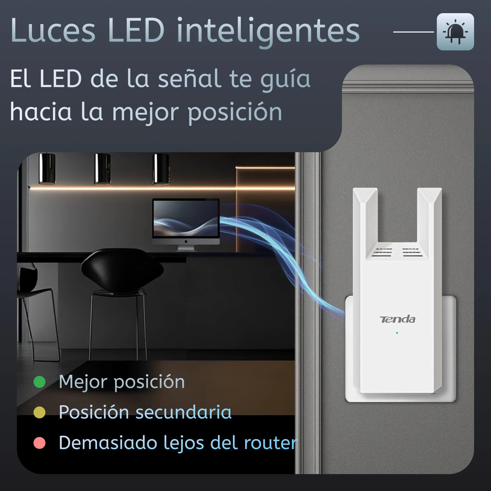 Tenda A18 AC1200 Repetidor WiFi, Extensor Amplificador Doble Banda 2.4/5 GHz, Cobertura hasta 150 m², Puerto Ethernet, Modo Ap, Indicador LED, WPS, WPA2