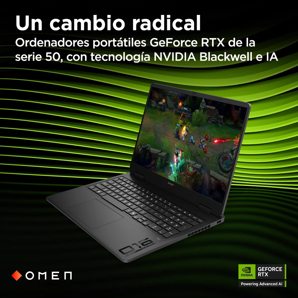 HP OMEN 16-am0035ns - Ordenador portátil Gaming 16" 2K (Intel Core i9-14900HX, 32GB RAM, 1TB SSD, NVIDIA Geforce RTX 5070, FreeDos) Negro - Teclado QWERTY Español