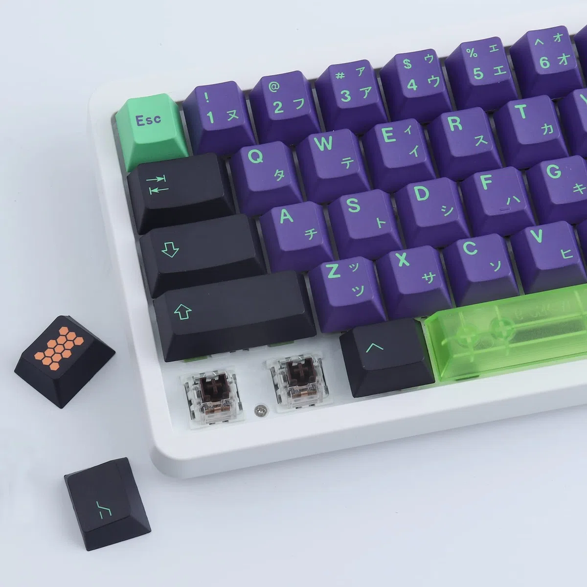 Teclas PBT, 130 Teclas, Perfil Cereza Mecha Teclas sublimación de Tinte con Barra espaciadora 7U PBT Keycap Set Teclas japonesas para interruptores Cherry MX Teclados mecánicos