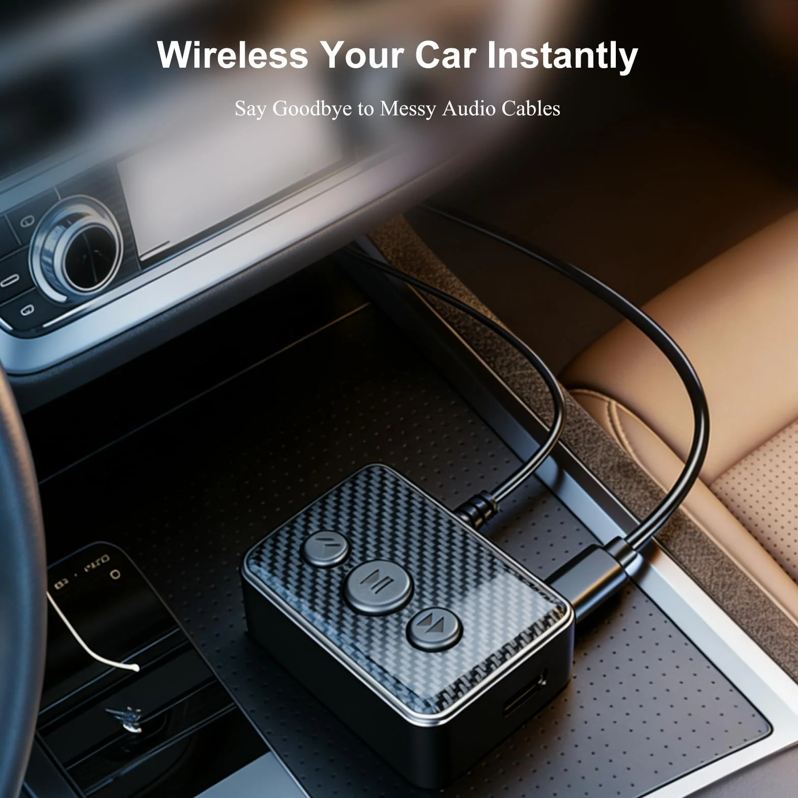 Adaptador Audio Bluetooth 6.0 Transmisor & Receptor 2-en-1,Bluetooth Adapter Receiver Transmitter,para Coche,TV,Altavoces & Cadena de Música con RCA,Cables AUX 3.5mm & RCA,Reproducción USB