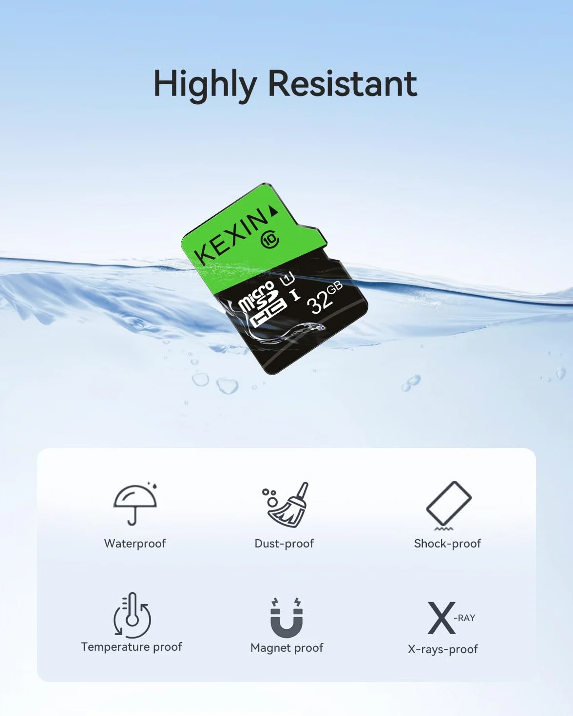 KEXIN Micro SD Tarjeta Memoria de 32GB, MicroSDHC Tarjeta hasta 70 MB/s de Alta Velocidad, TF Tarjeta UHS-1, Class10 [3 Pack * 32GB] para Movil, Tableta, Cámara y Drones(Verde Negro)