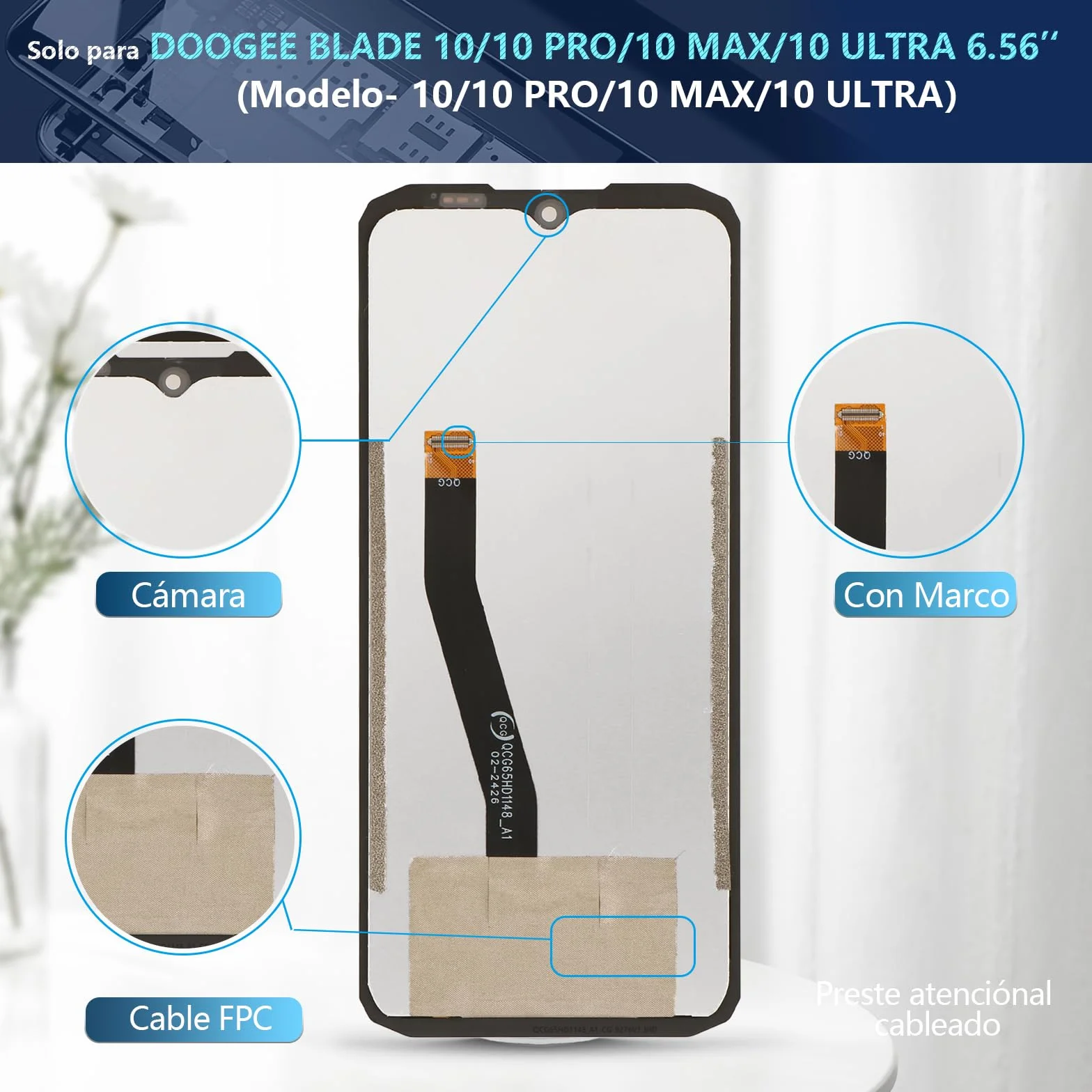 RongZy Pantalla para DOOGEE Blade 10/10 Pro Táctil LCD de Repuesto Ensamblaje Digitalizador Reemplazo para DOOGEE Blade 10 Ultra con Herramientas de Reparación(Negro)