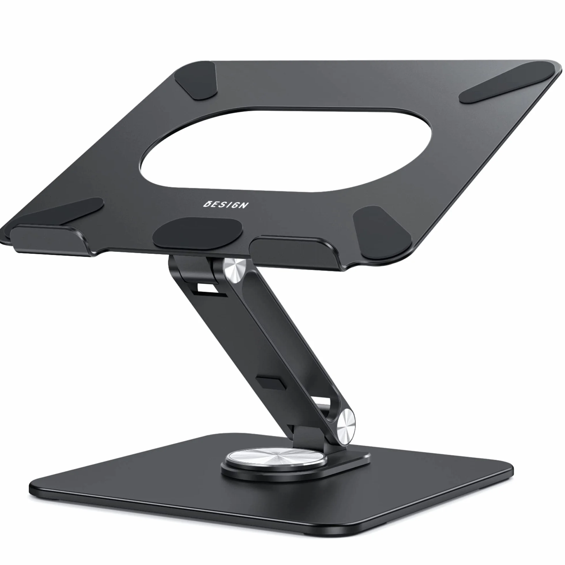 BESIGN LSX7 Soporte Portátiles con Base Giratoria de 360 Grados, Soporte Ergonómico para Portátiles, Soporte para Elevador de Ordenadores Compatible con Portátiles de Entre 10-14"