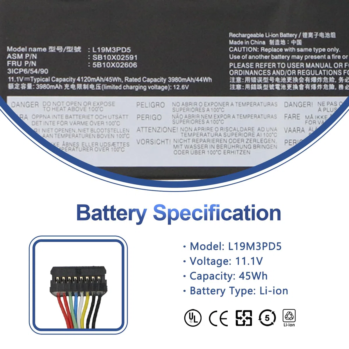 ANTIEE 45Wh L19M3PD5 Batería para Lenovo ThinkPad E14 E15 2020 2021 2022 2nd 3rd 4th Gen 2 3 4 G2 G3 G4 20T8 20TD 20YG 20YJ 20T6 20Y7 20YJD 20YE 20YF 21E3 L20M3PD4 L20C3PD4 L19C3PD5 L19L3PD5