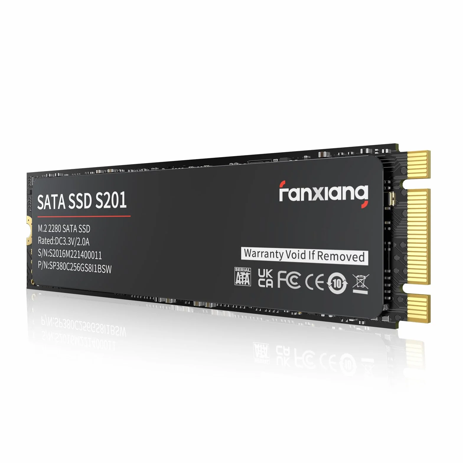 fanxiang SSD 128GB M.2 SATA, Disco Duro SSD M2 256GB,2280 Disco SSD M.2 Velocidad de Lectura/Escritura Son 550/420 MB/s,caché SLC Solid State Drive,3D NAND