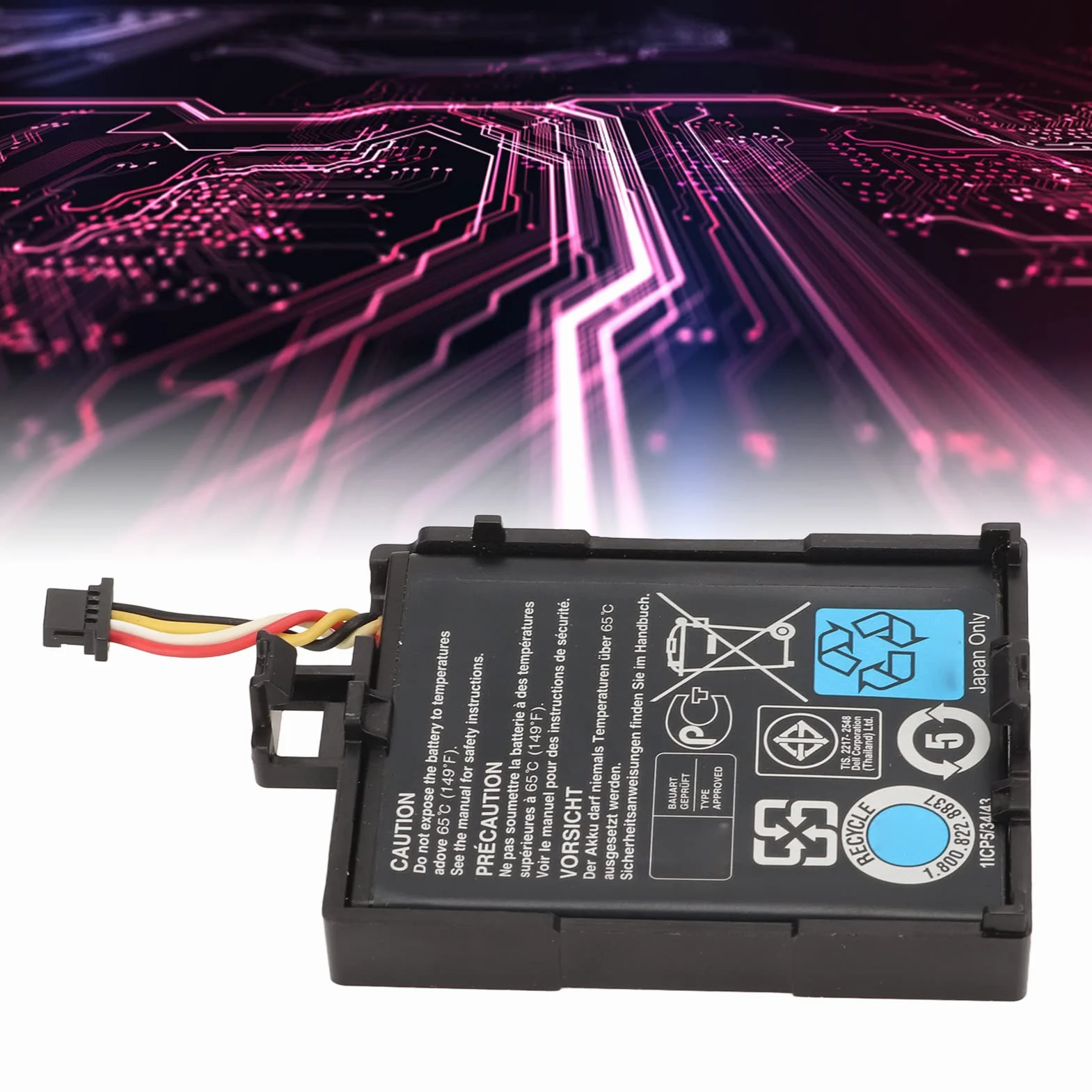 VBESTLIFE Controlador Raid T40JJ 70K80 3,7 V 1,8 WH 500 MAh Batería de Iones de Litio para DELL PERC Raid H710 H710P H730 H810 H830, para PowerEdge M620 R320 R420 R520 R620 R720