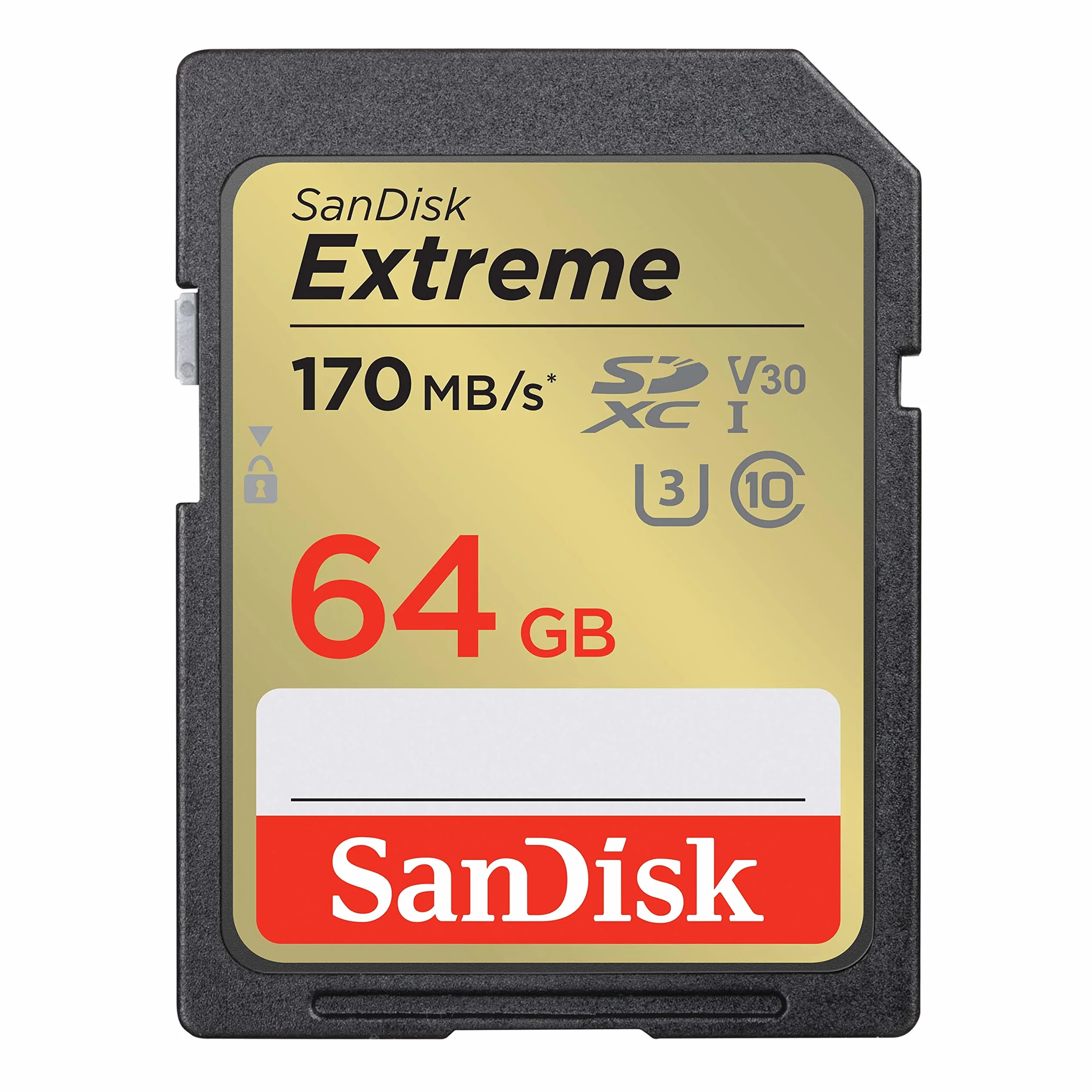 SanDisk Extreme SDXC Tarjeta SD 64 GB (SD Card UHS-I, V30, hasta 170 MB/s, Software de recuperación de datos RescuePRO Deluxe, SanDisk Quicklow Technologie, 4K UHD Videos, Class 10, U3