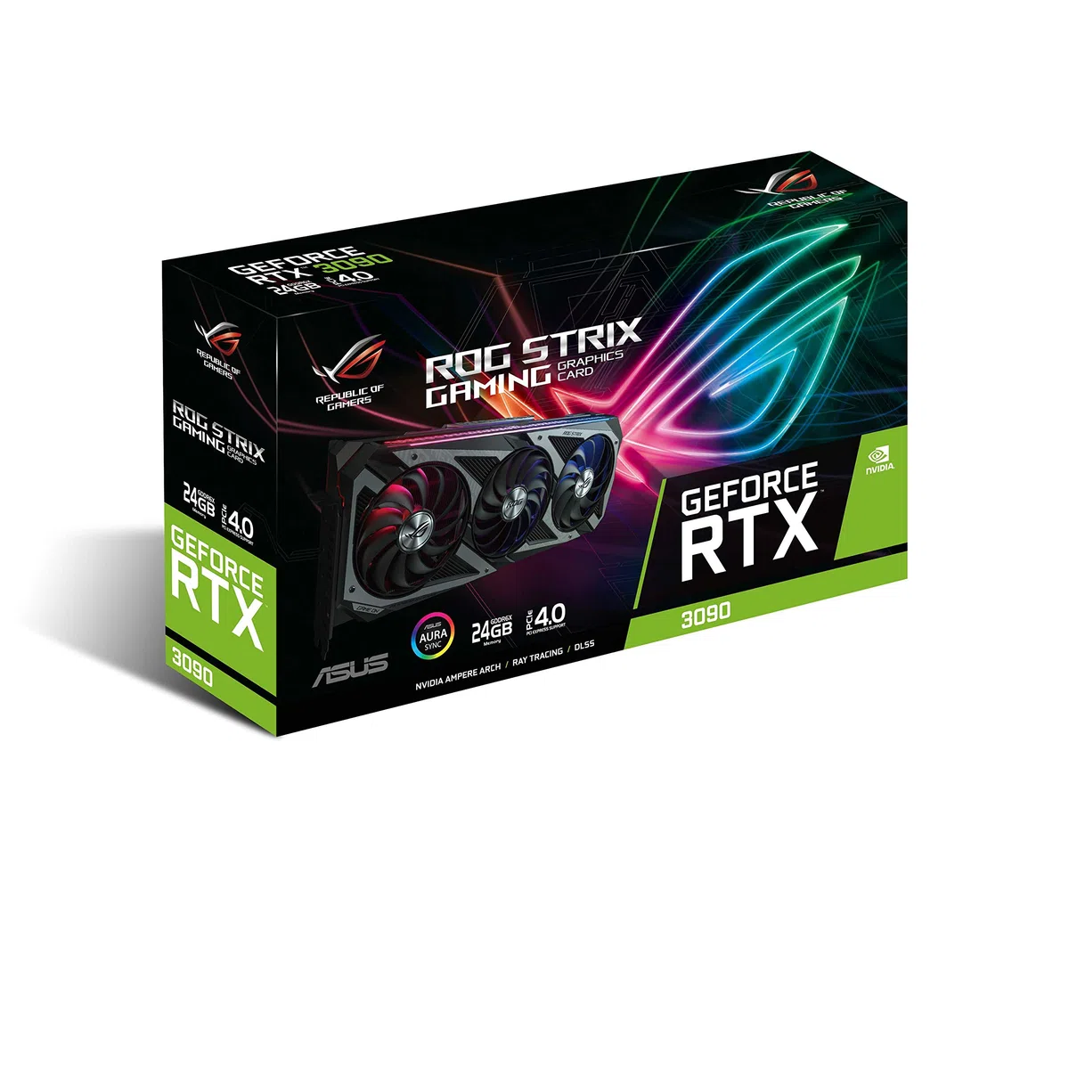 ASUS Tarjeta gráfica ROG Strix NVIDIA GeForce RTX 3090 para Videojuegos, PCIe 4.0, 24 GB GDDR6X, HDMI 2.1, DisplayPort 1.4a, diseño de Ventilador Axial-Tech, 2.9 Ranuras