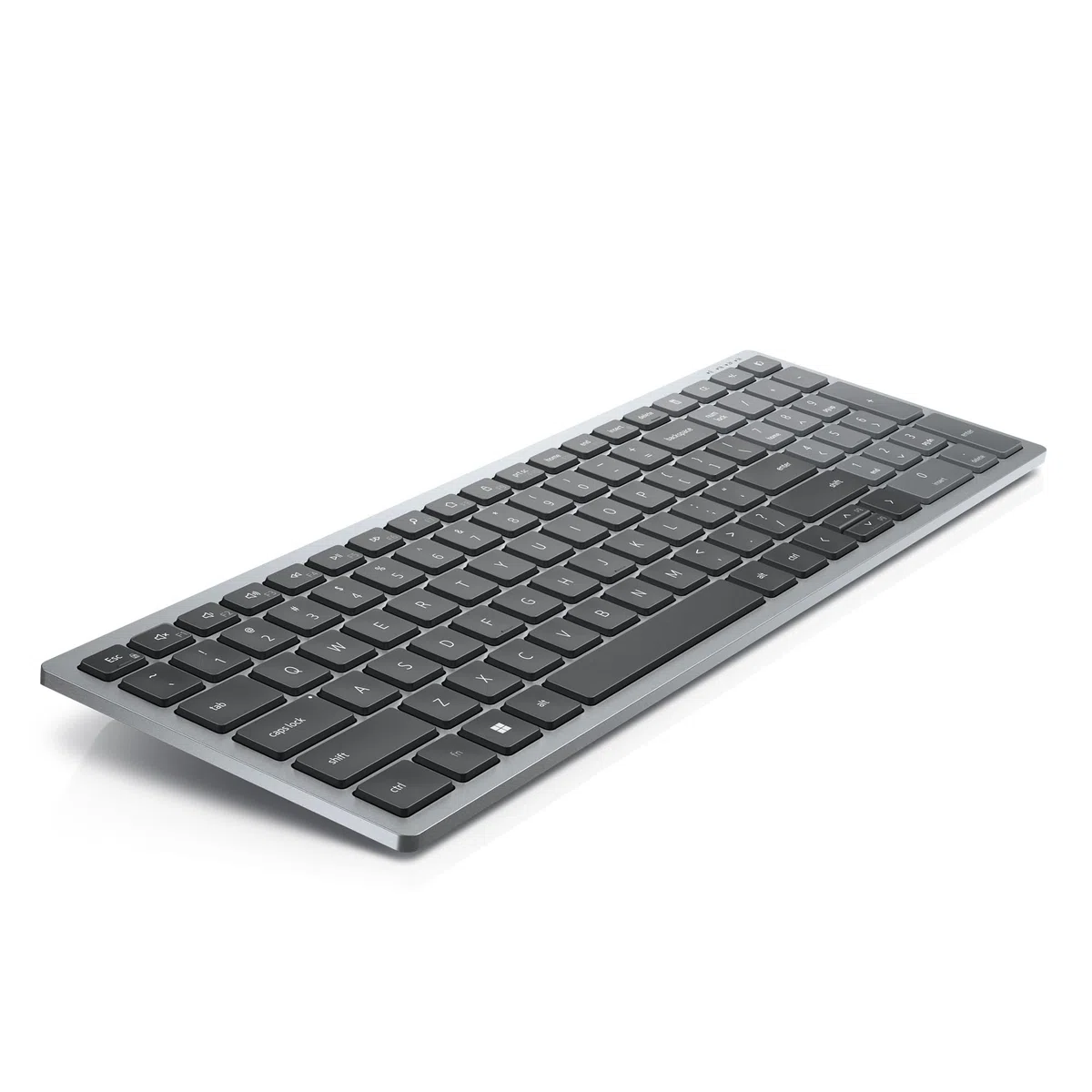 Dell KB740 Teclado Inalámbrico Multidispositivo Compacto – Español (QWERTY), Bluetooth 5.0 y RF 2.4 GHz, Compatible con Windows, Mac, Linux, ChromeOS y Android, Teclas Programables, Gris Titanio