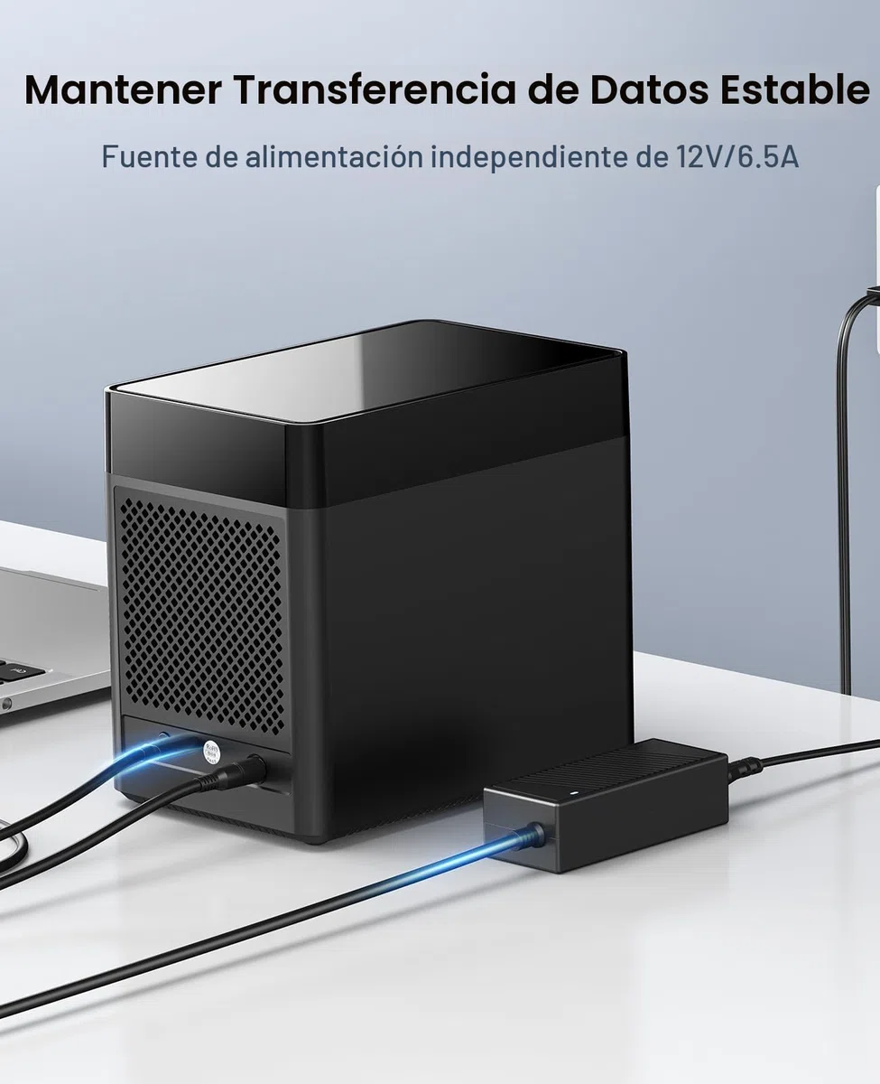 ORICO Docking Station 5 Bahias USB 3.0 Carcasa magnética de Disco Duro de 3,5" para el Disco Duro Externo SATA SATA3.0 5x18TB con Adaptador 12V6.5A Compatible con Windows/Mac