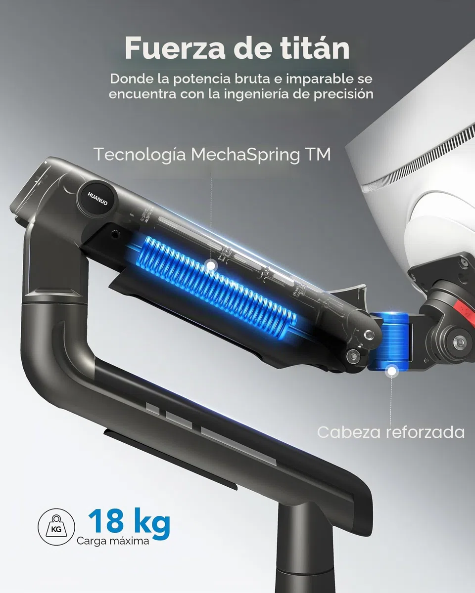 Brazo Monitor HUANUO para Pant Ultraan a 49 Pulgadas, Soporta a 18kg, Soporte Escritorio Aluminio para Pant Ultraan, Soporte Monitor Único Ajustable con Abrazadera-C, Base Grommet, VESA Máx 100x100mm
