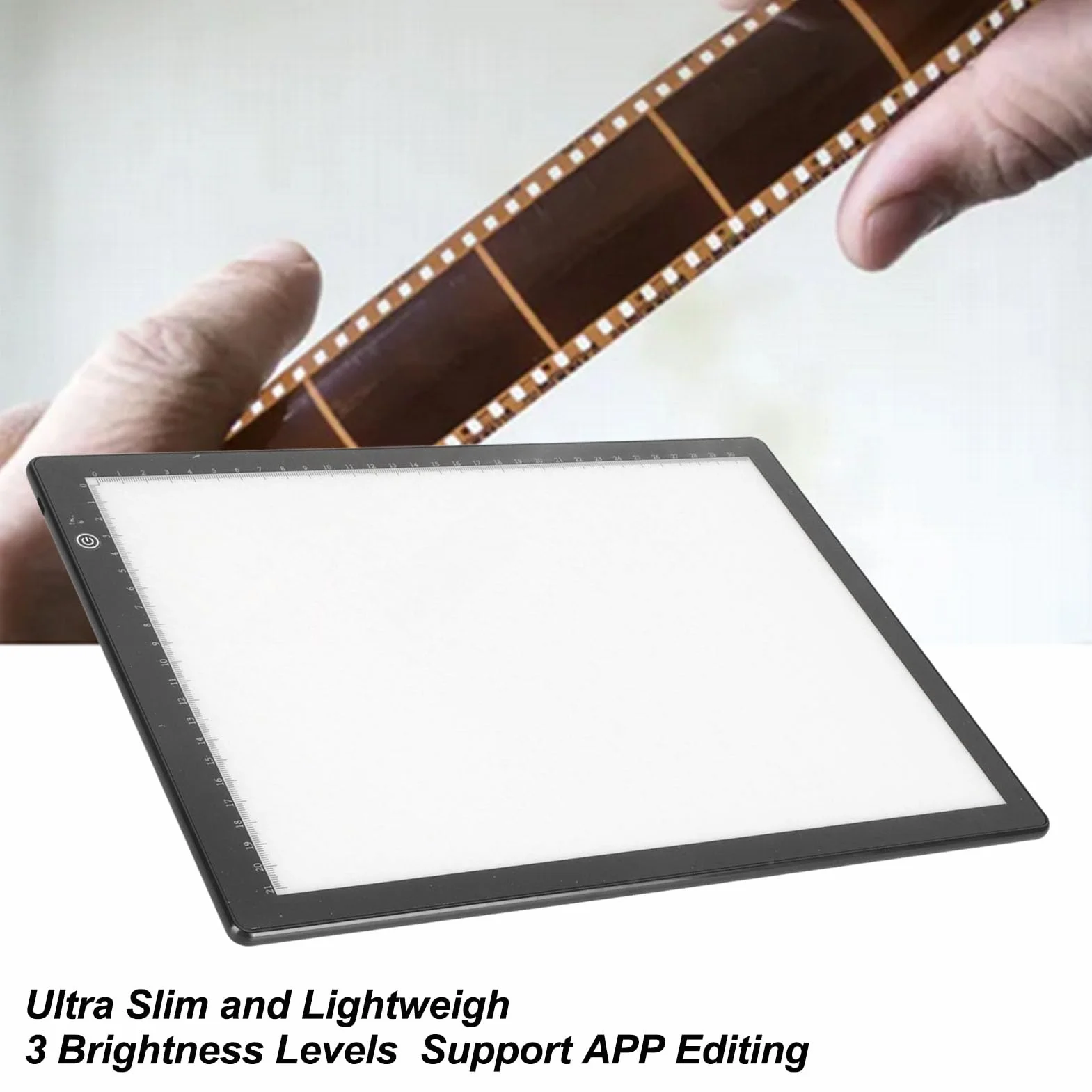 Caja de Luz Ultradelgada para Visor de Diapositivas A4, 3 Modos de Brillo, Edición de Aplicaciones, LED, Escáner de Diapositivas Alimentado por USB para Película Negativa