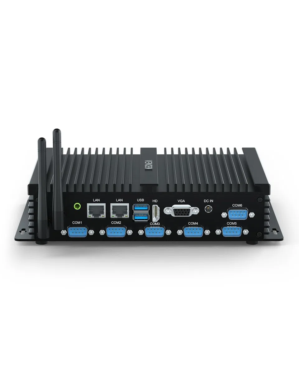 VENOEN PC Industrial WIN11 Core i7, Industrial Computer Desktop RS232 COM, Dual LAN Mini PC sin Ventilador, 8GB RAM 512GB SSD, HD, VGA, Wi-fi, BT 4.2, 4G SIM Card Slot, Auto Power On
