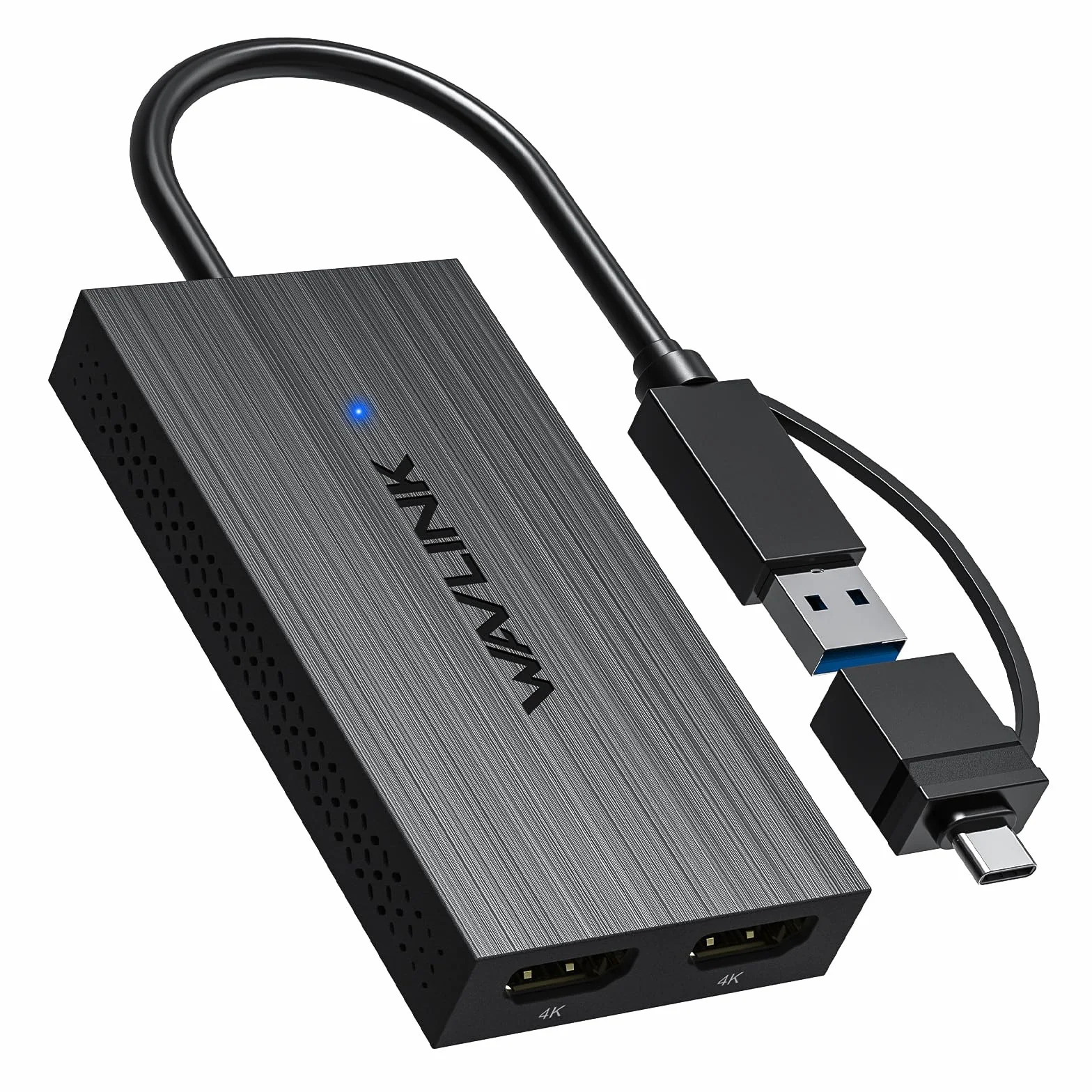 WAVLINK Adaptador USB 3.1/USB C a HDMI Dual, DisplayLink Dual 4K@60Hz Hub