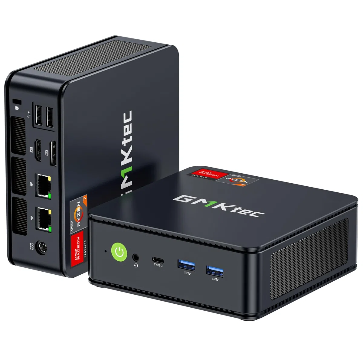 GMKtec Mini PC Ryzen 7 7730U(Superior al Ryzen 7 5825U) (8 núcleos / 16 hilos,hasta 4,5 GHz), 16GB RAM+512GB SSD PCIe, M5 Ultra Mini Ordenador, Triple Display 4K, WiFi 6E/USB 3.2/USB-C/LAN Dual 2.5GbE