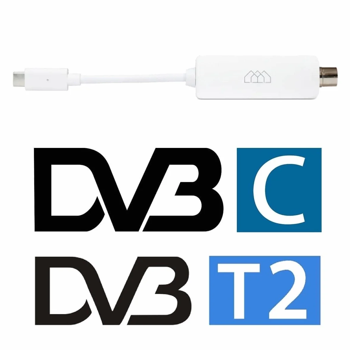 Homatics Hybrid DVB-C & DVB-T2 - Sintonizador externo para los siguientes modelos de Android: Homatics Box Q 4K, Homatics Box R 4K, Homatics R 4K Plus - H.265, Plug & Play