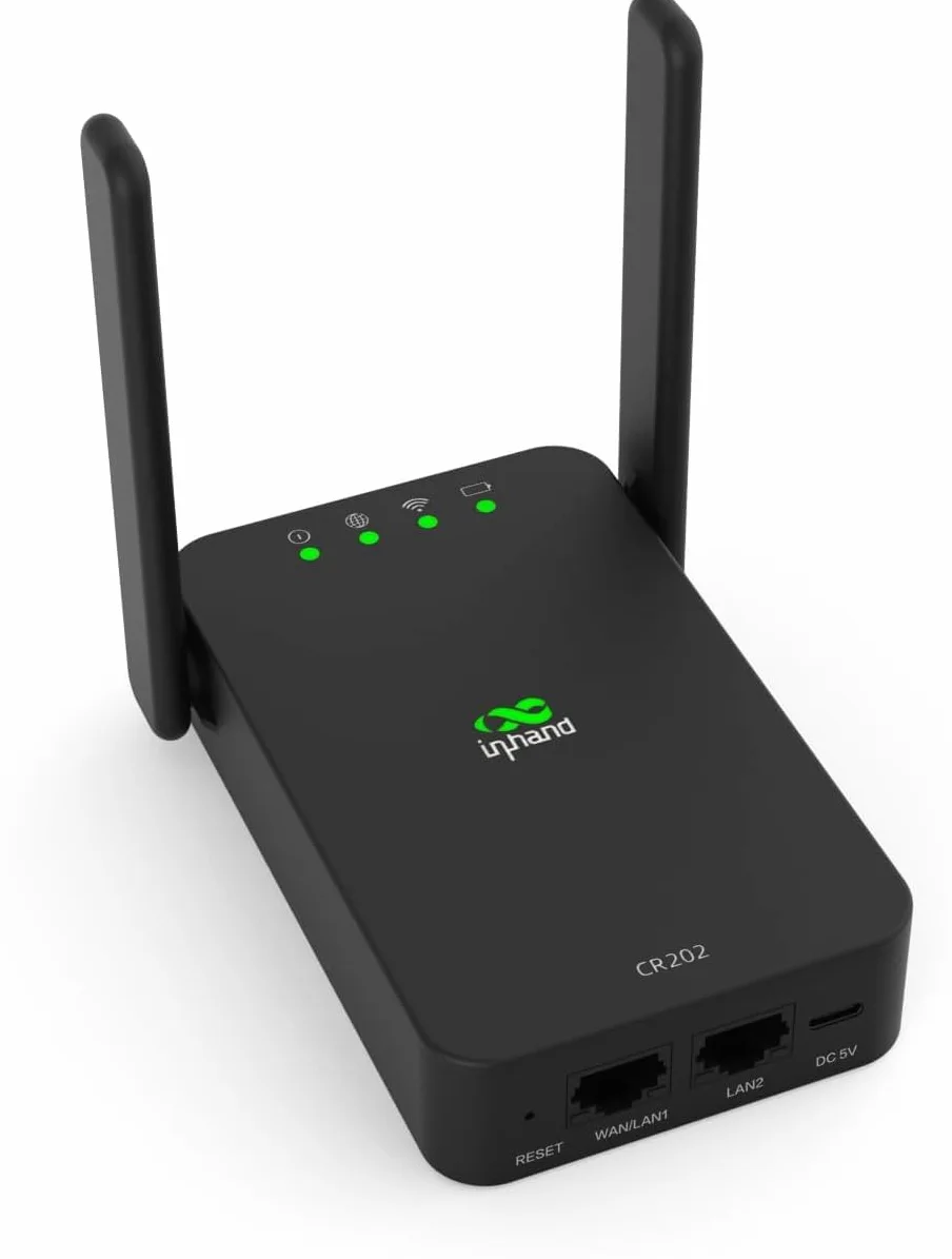 InHand Networks CR202-Lite - Enrutador 4G LTE con batería de 3000 mAh, portátil, con ranura para tarjeta SIM, gestión en la nube, VPN, Cat4, para M2M, IoT, oficina en casa, obra y camping