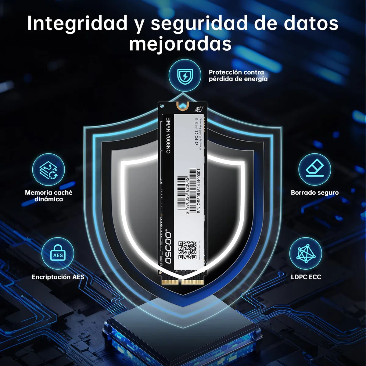 1TB NVMe SSD PCIe gen3.0x4 Disco Duro Interno para Leer y Escribir hasta 3500MB/s, tecnología NVMe 3D NAND, para Mac Air 2013-2017, Mac Pro 2013-2016, Mac Mini 2014, iMac 2012-2018