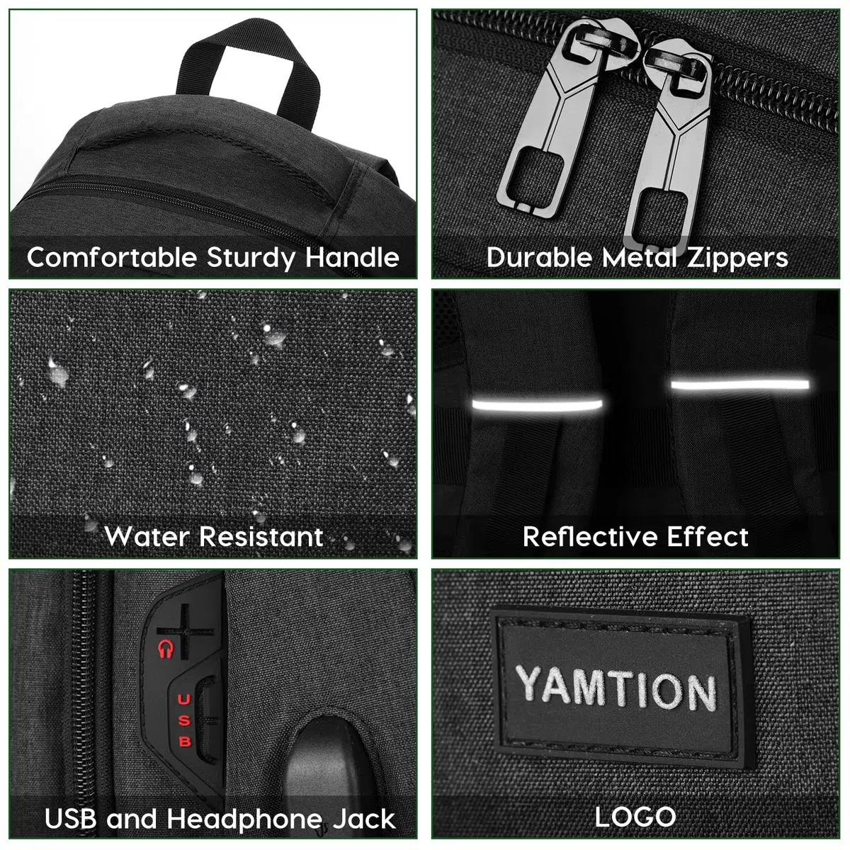 YAMTION Mochila Escolar,18.4 Pulgadas Mochila Hombre y Juvenil Mochila Portatil para Adolescente Estudiante Universidad Instituto Oficina Trabajo