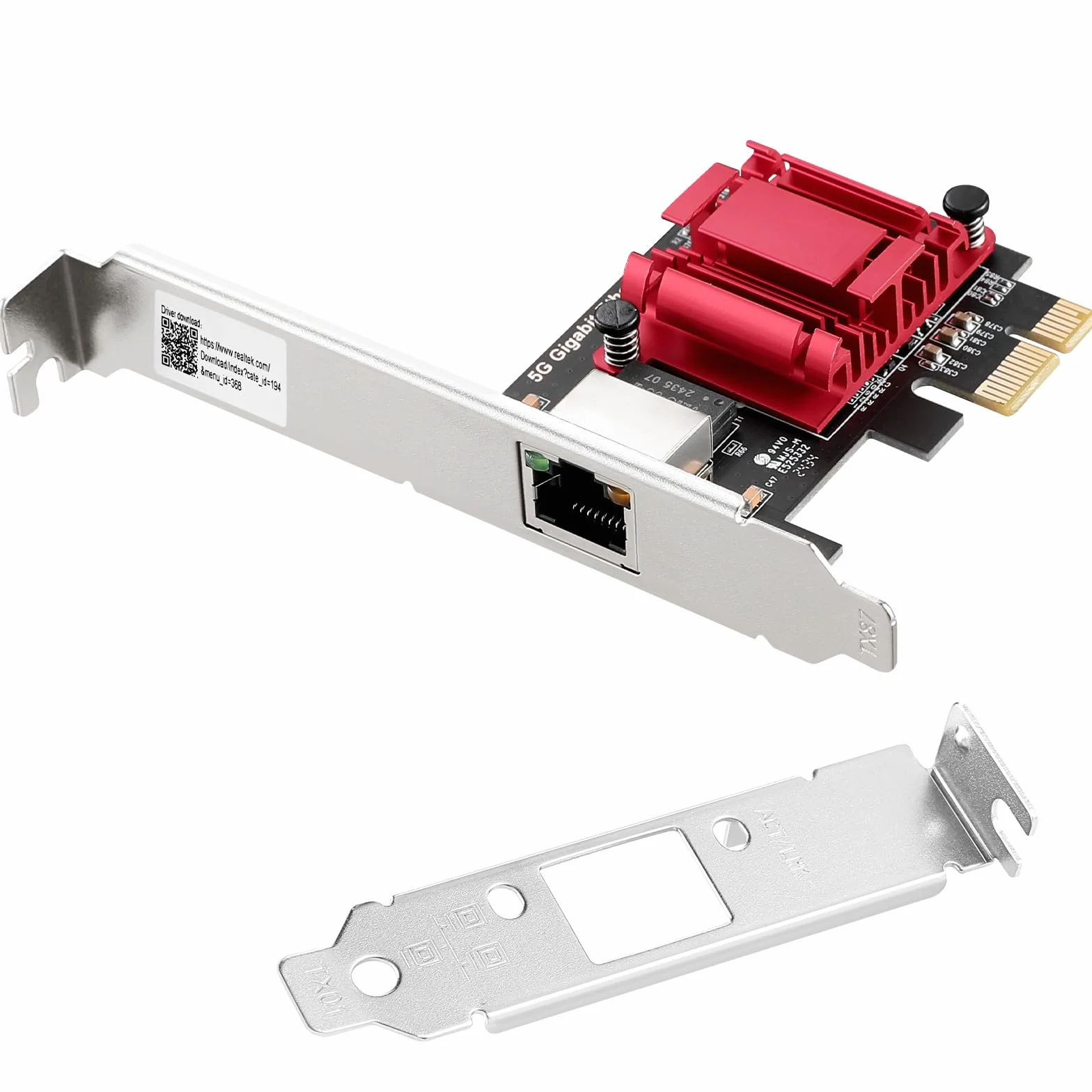 Adaptador de red PCIe 5G RTL8126 5000/2500/1000/100Mbps PCI Express 3.1 Gigabit Ethernet tarjeta RJ45 controlador LAN compatible con PXE para Windows/Linux con perfil bajo