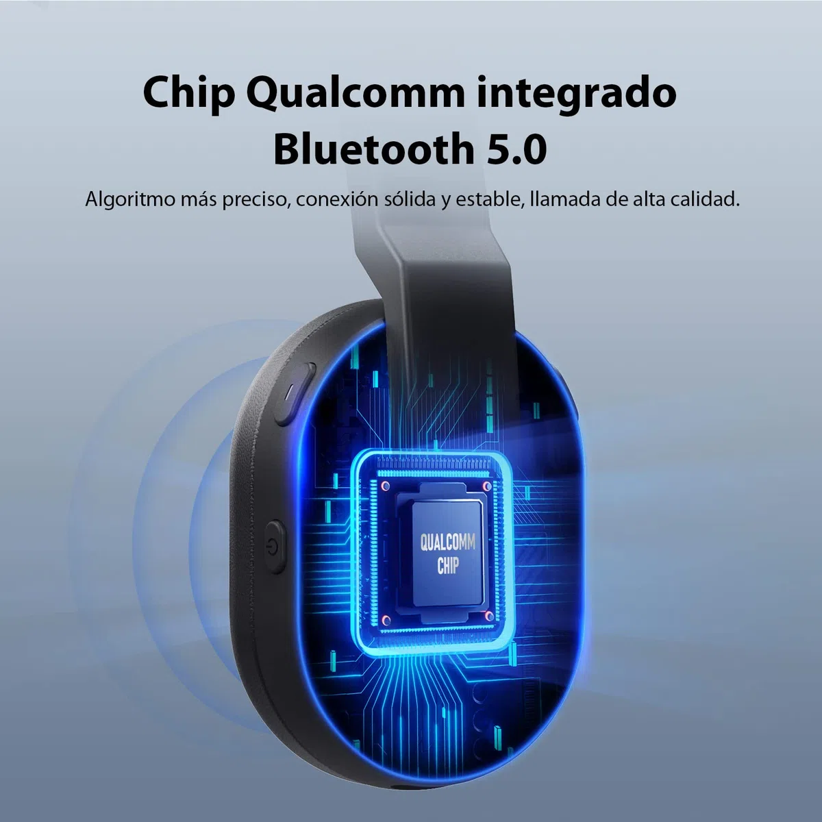 EKSA H5 Auriculares BT con Micrófono y USB Dongle 45 Tiempo de Reproducción Auriculares Inalambricos PC, Cascos con AI Micrófono Cancelación Comerciales para Oficina/Hogar