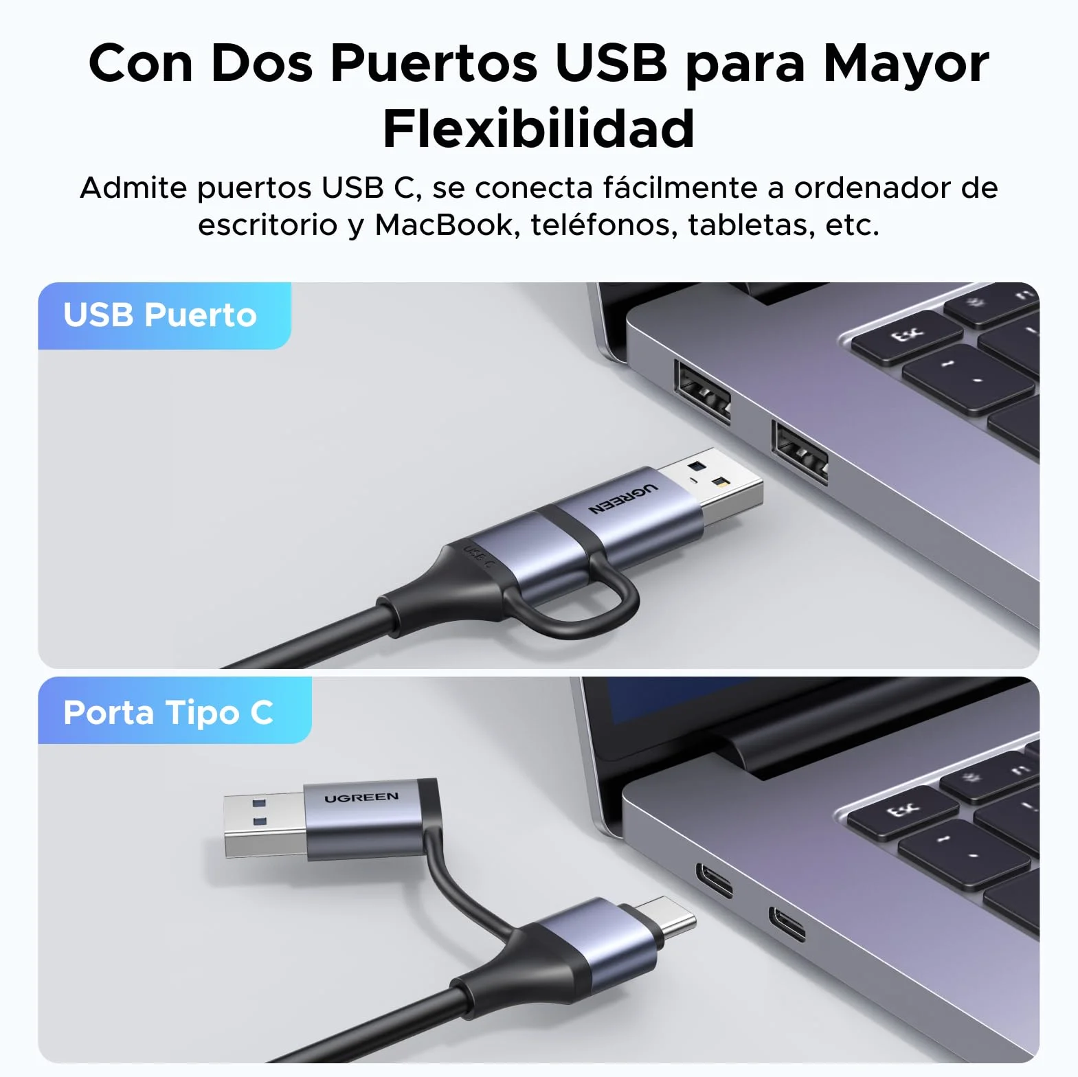 UGREEN Tarjeta de Captura de Video HDMI 4K 30Hz a USB A USB C 3.0 2K 30Hz 1080P para Streaming Grabación de Juegos y Transmisión en Vivo Compatible con Quest 3 Switch 2 PS5 PS4