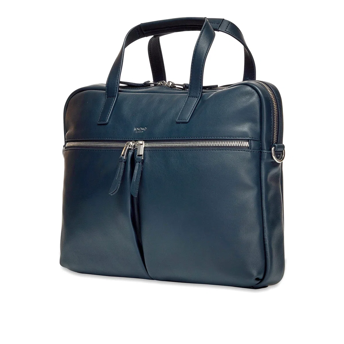 KNOMO Hanover Maletín para Laptop 14 Pulgadas Bolsa de Trabajo Delgada Correa Desmontable Azul Marino