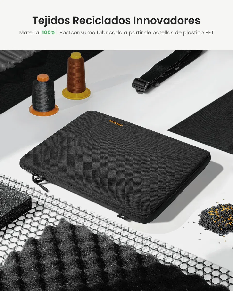 tomtoc Slim Funda para 13 Pulgadas iPad Pro M4 2024 & iPad Air M3/M2 2025-2024, 12,9" iPad Pro 6/5/4 M2&M1, Bolsa bandolera Ligera con compartimento para accesorios, Tejido Ecológico